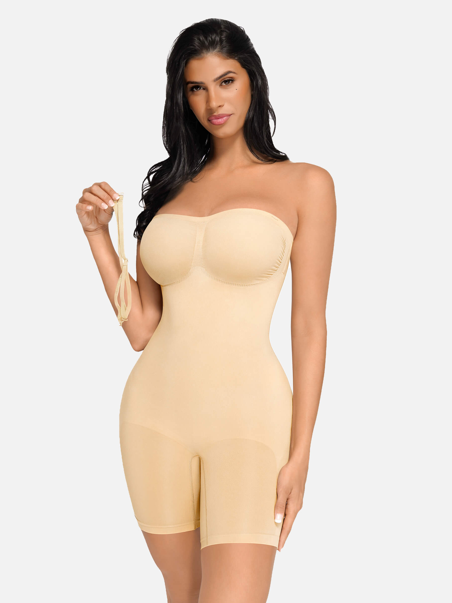 HeyCurve| Seamless Strapless Bodysuit with Removable Straps