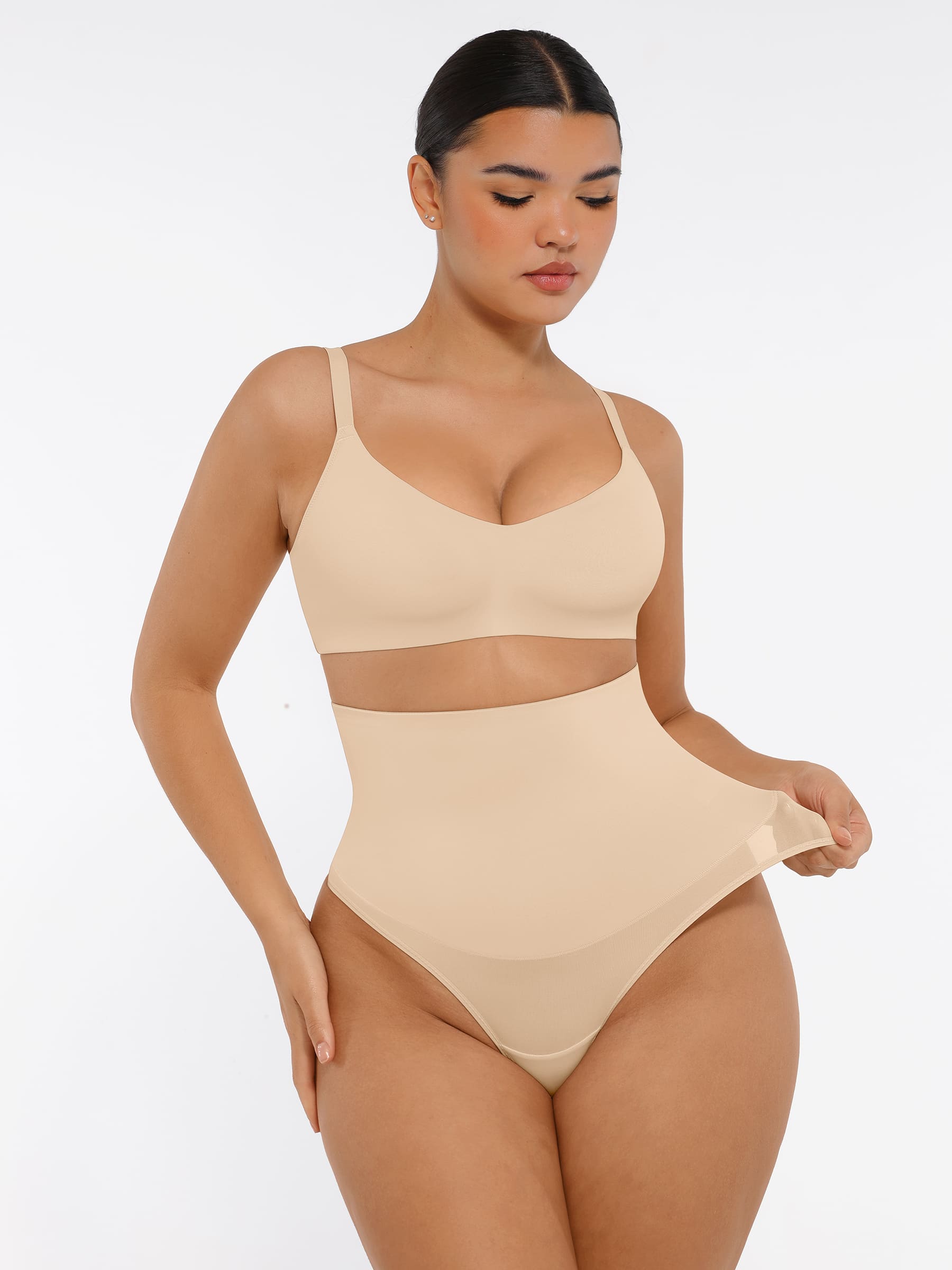 HeyCurve| Mid-Waisted Thong Tummy Control Shaper Panties