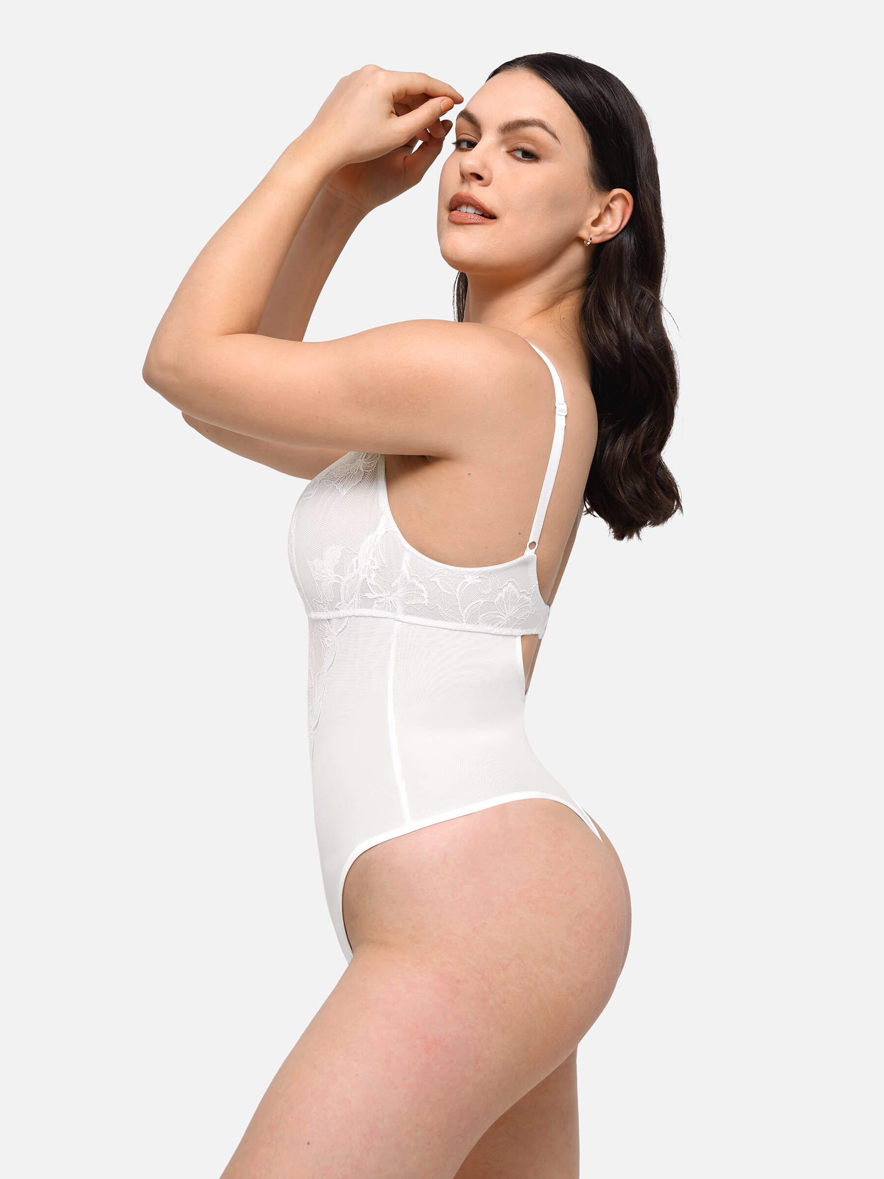 HeyCurve| Lace Shapewear Thong Shaping Bodysuit