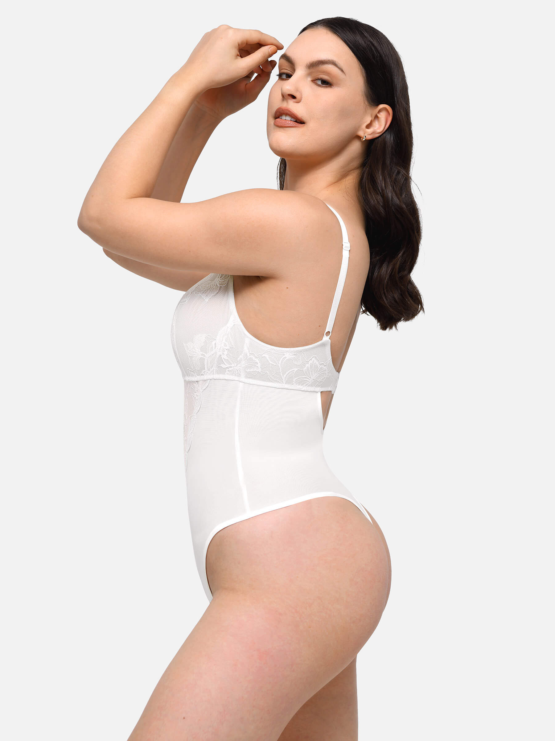 HeyCurve| Sculpting Lace Shapewear Thong Bodysuit