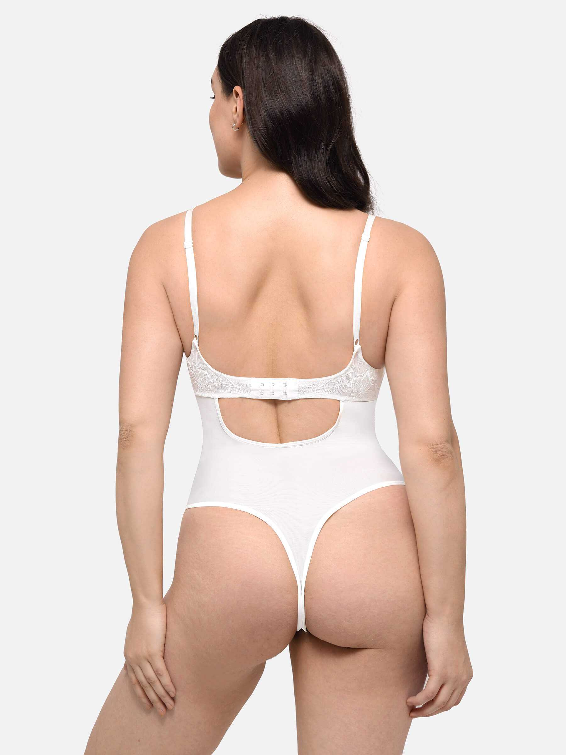 HeyCurve| Sculpting Lace Shapewear Thong Bodysuit