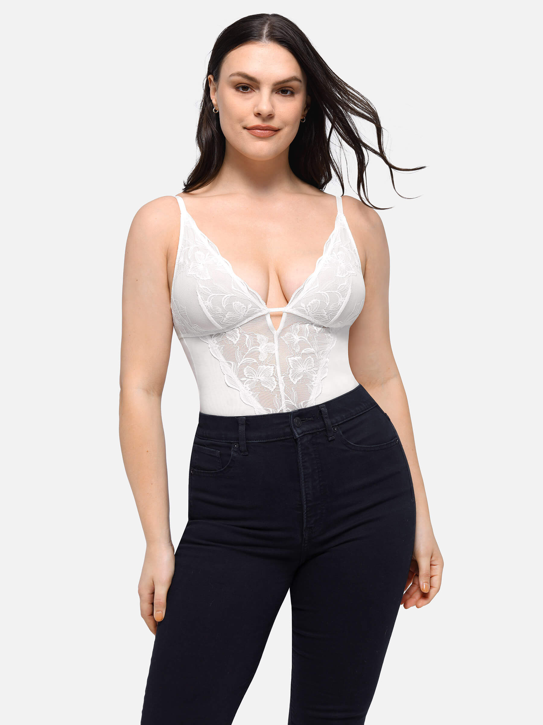 HeyCurve| Sculpting Lace Shapewear Thong Bodysuit