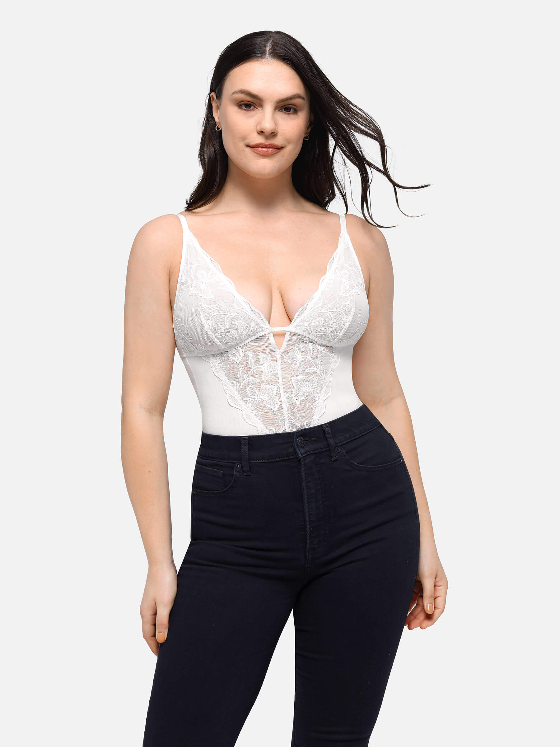 HeyCurve| Lace Shapewear Thong Shaping Bodysuit
