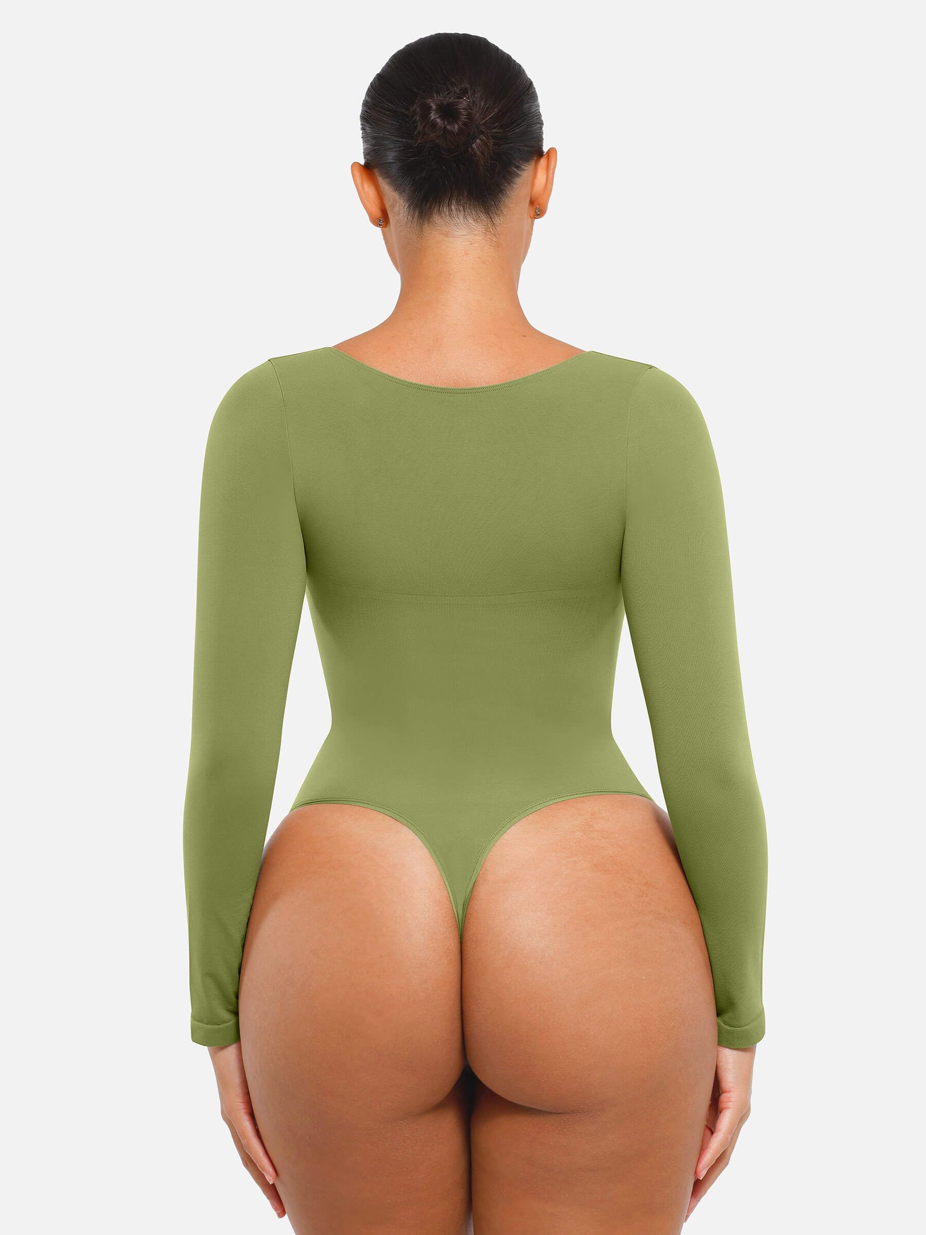 HeyCurve| Seamless Long Sleeve Tummy Control Thong Bodysuit