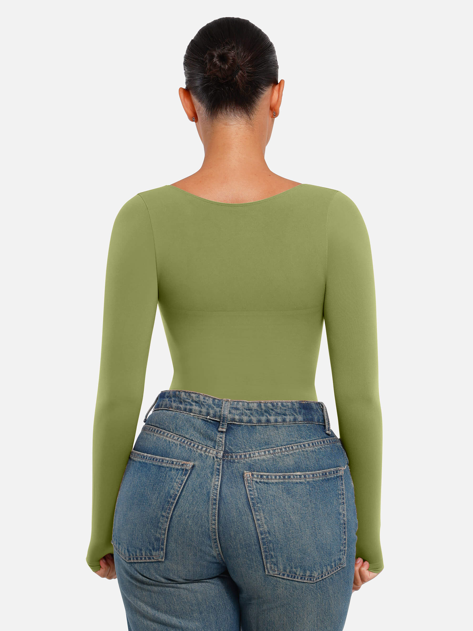 HeyCurve| Seamless Long Sleeve Tummy Control Thong Bodysuit