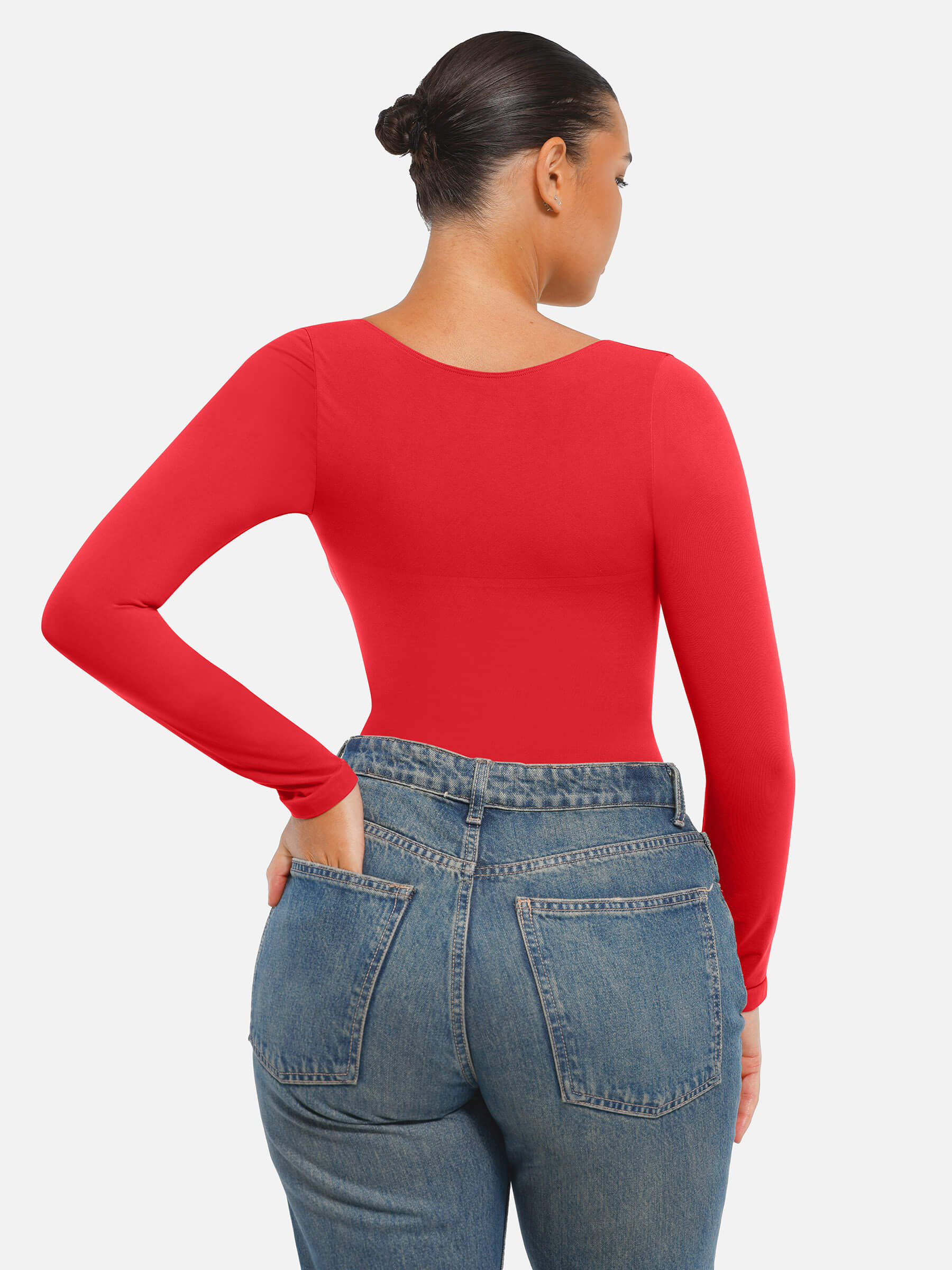 HeyCurve| Seamless Long Sleeve Tummy Control Thong Bodysuit
