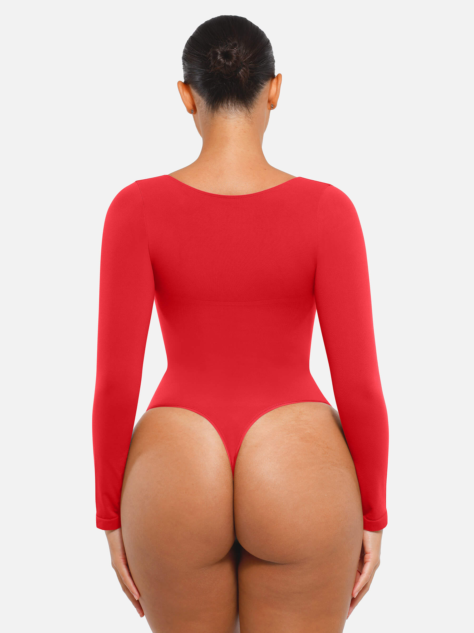 HeyCurve| Seamless Long Sleeve Tummy Control Thong Bodysuit