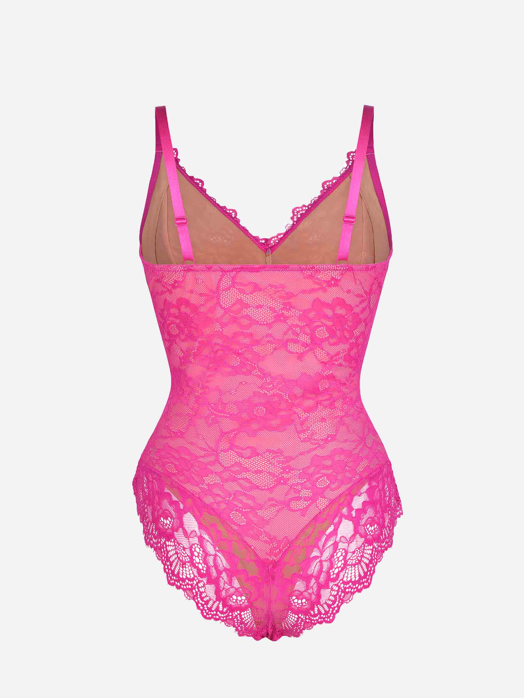 HeyCurve| Lace V Neck Full Bodysuit