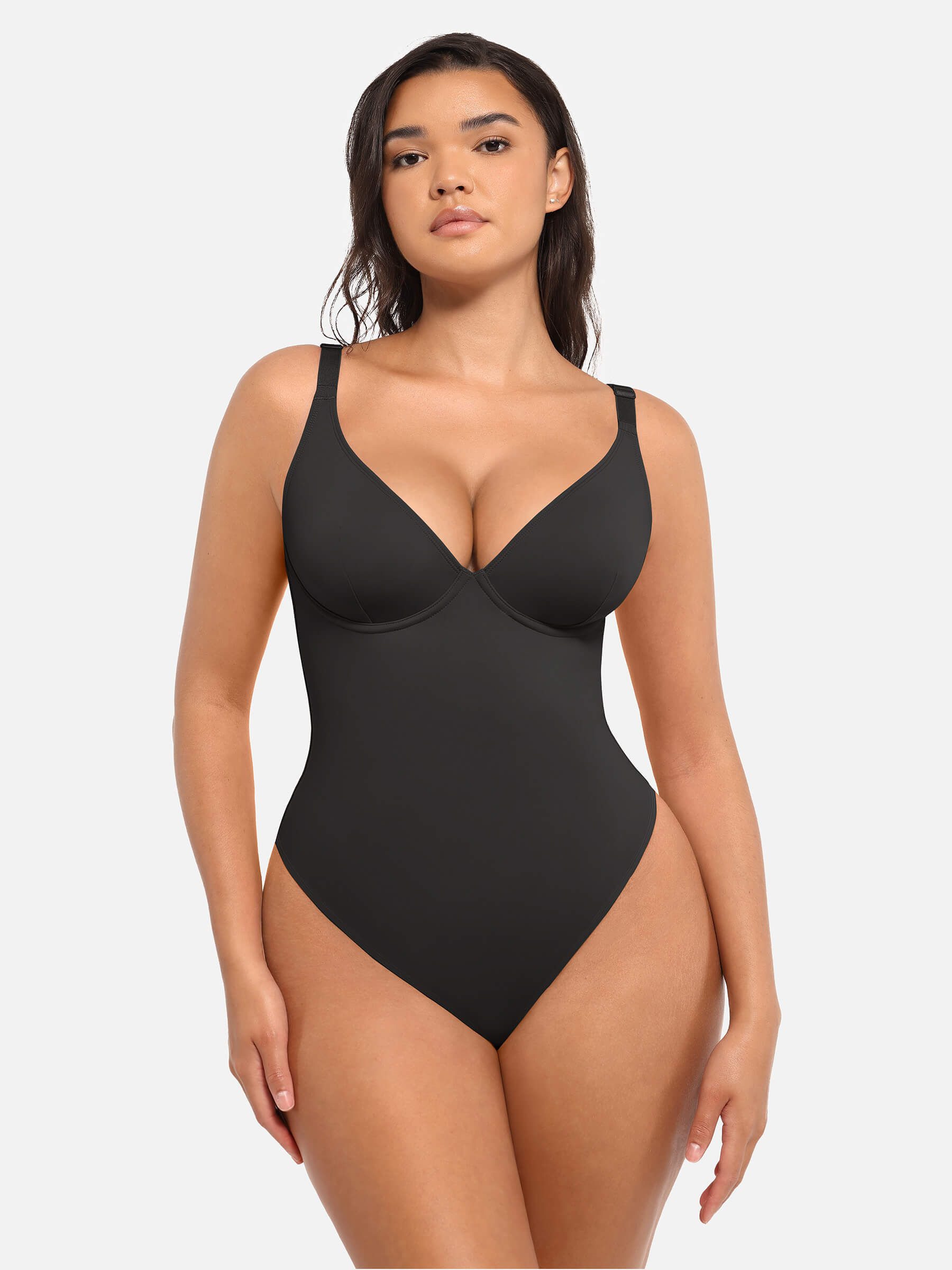 HeyCurve| V Neck Tummy Control Bodysuit