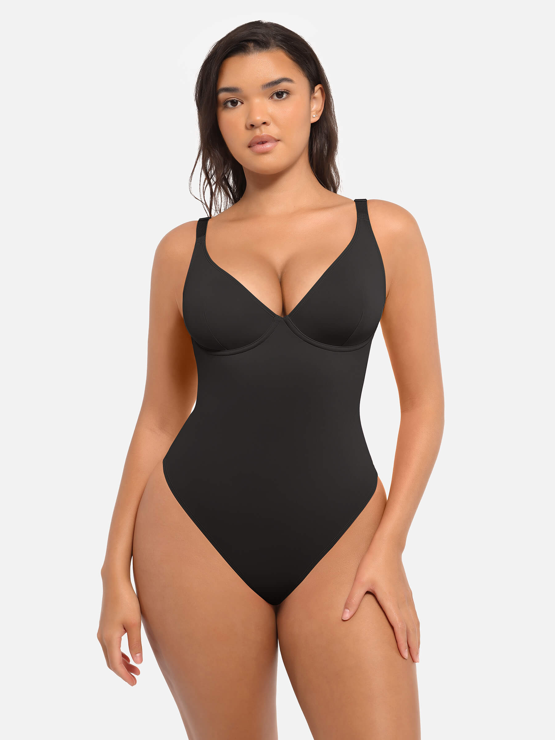 HeyCurve| V Neck Tummy Control Bodysuit