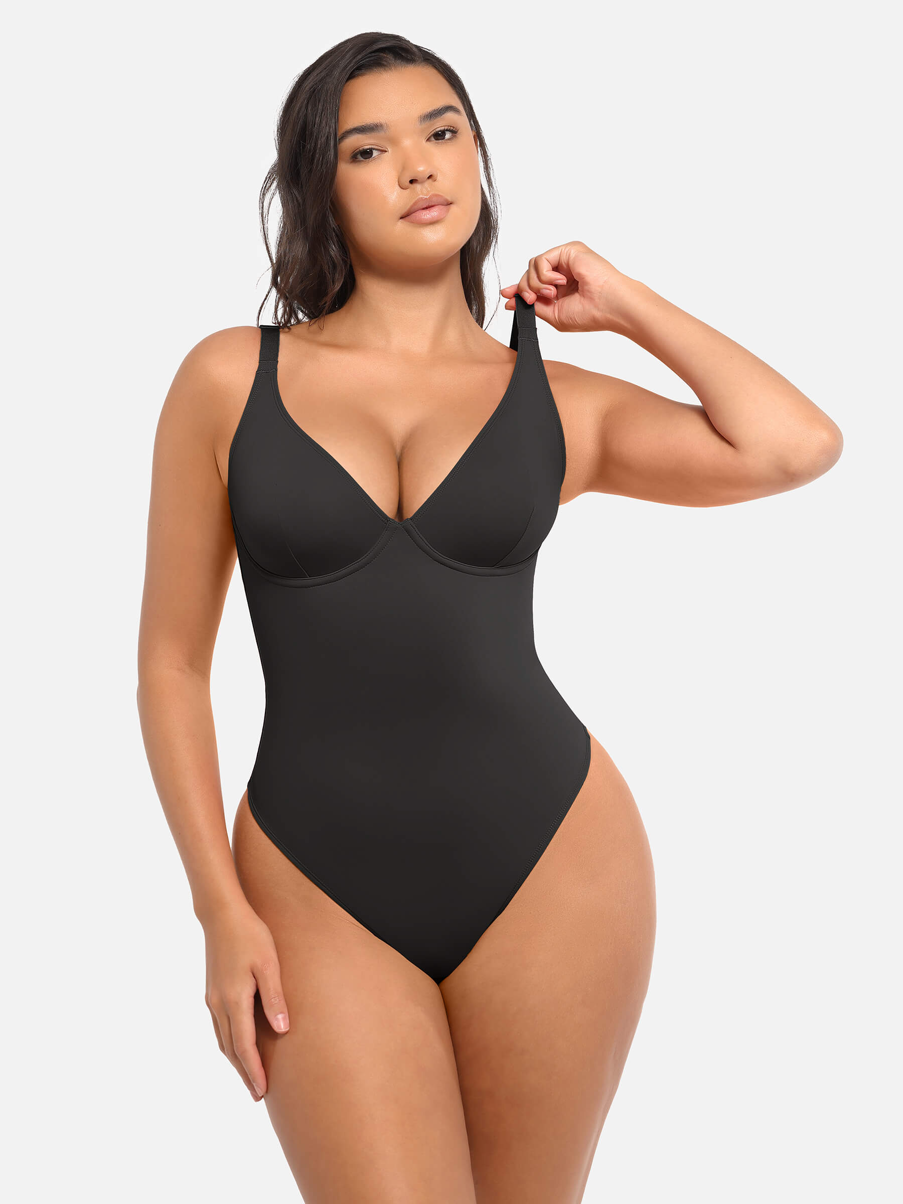 HeyCurve| V Neck Tummy Control Bodysuit