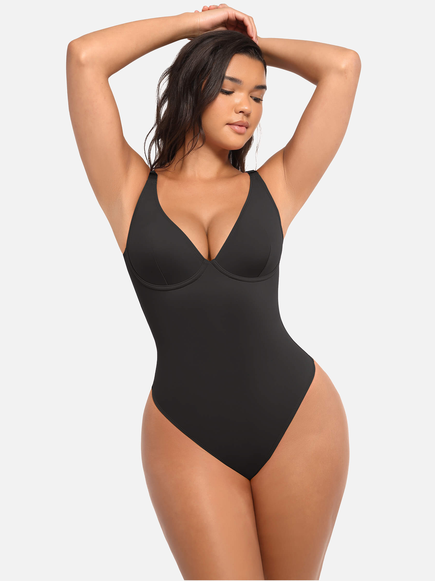HeyCurve| V Neck Tummy Control Bodysuit