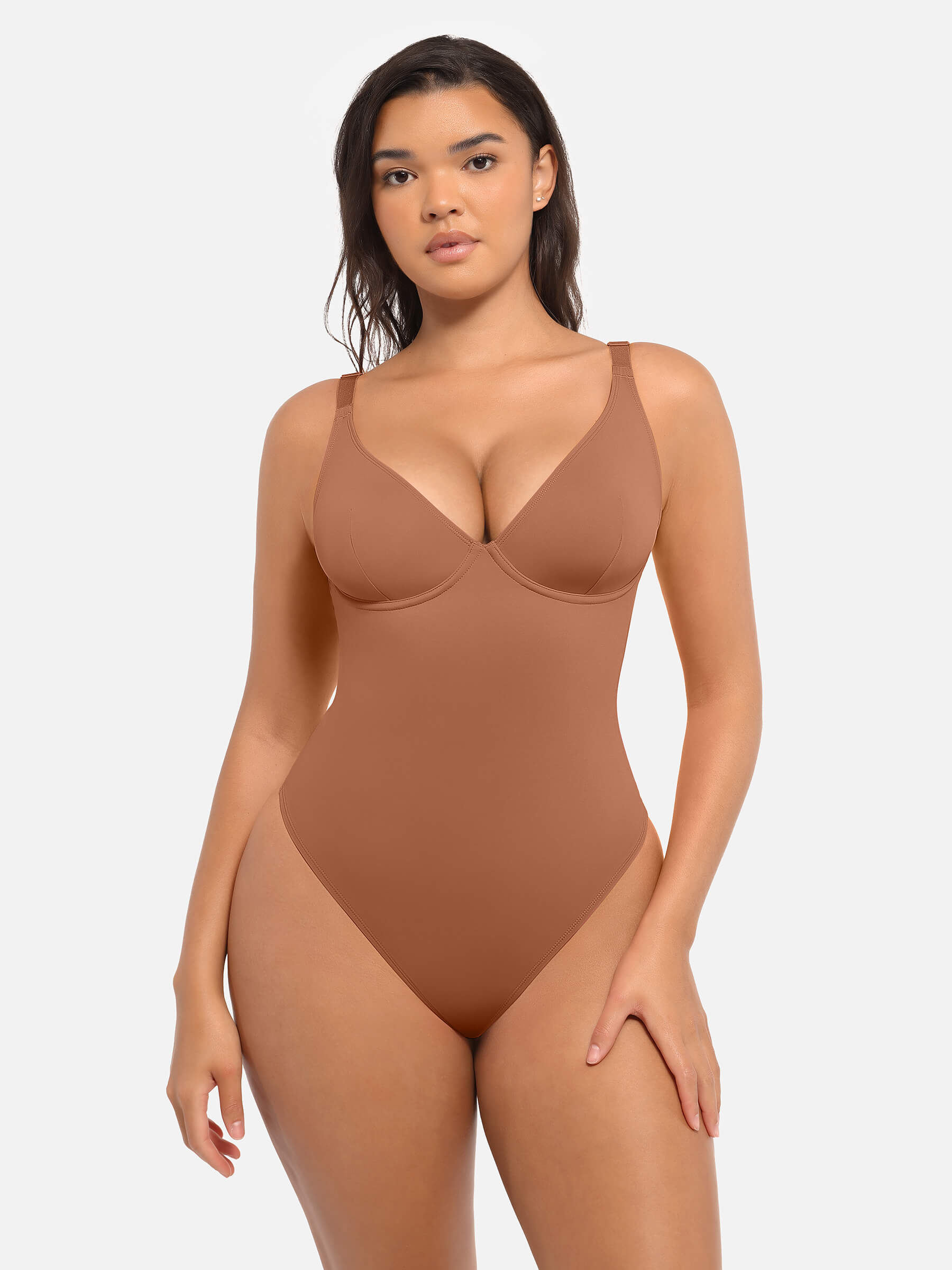 HeyCurve| V Neck Tummy Control Bodysuit