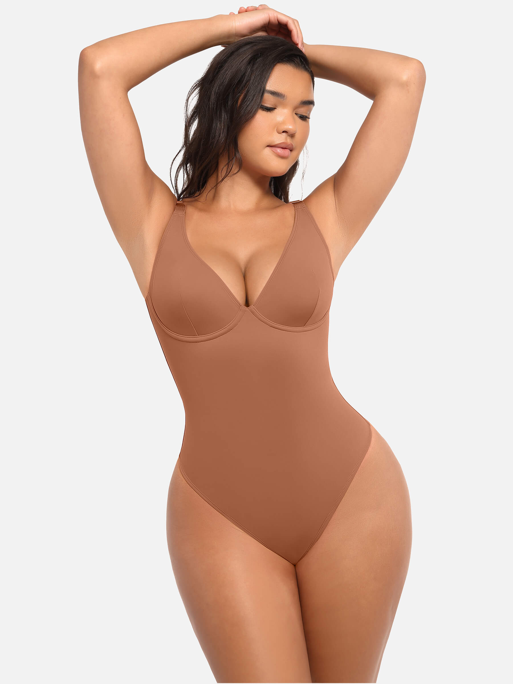 HeyCurve| V Neck Tummy Control Bodysuit