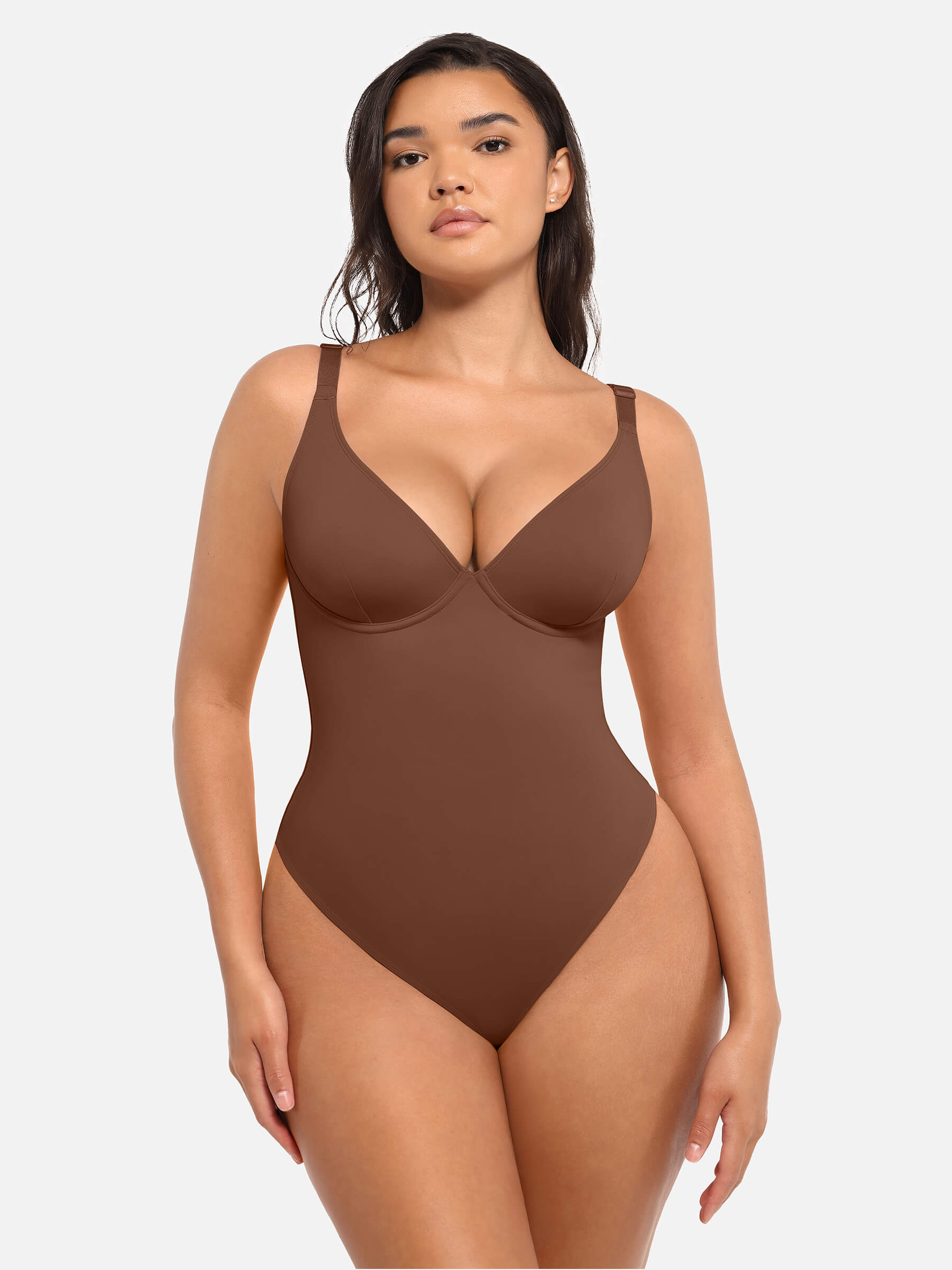 HeyCurve| V Neck Tummy Control Bodysuit
