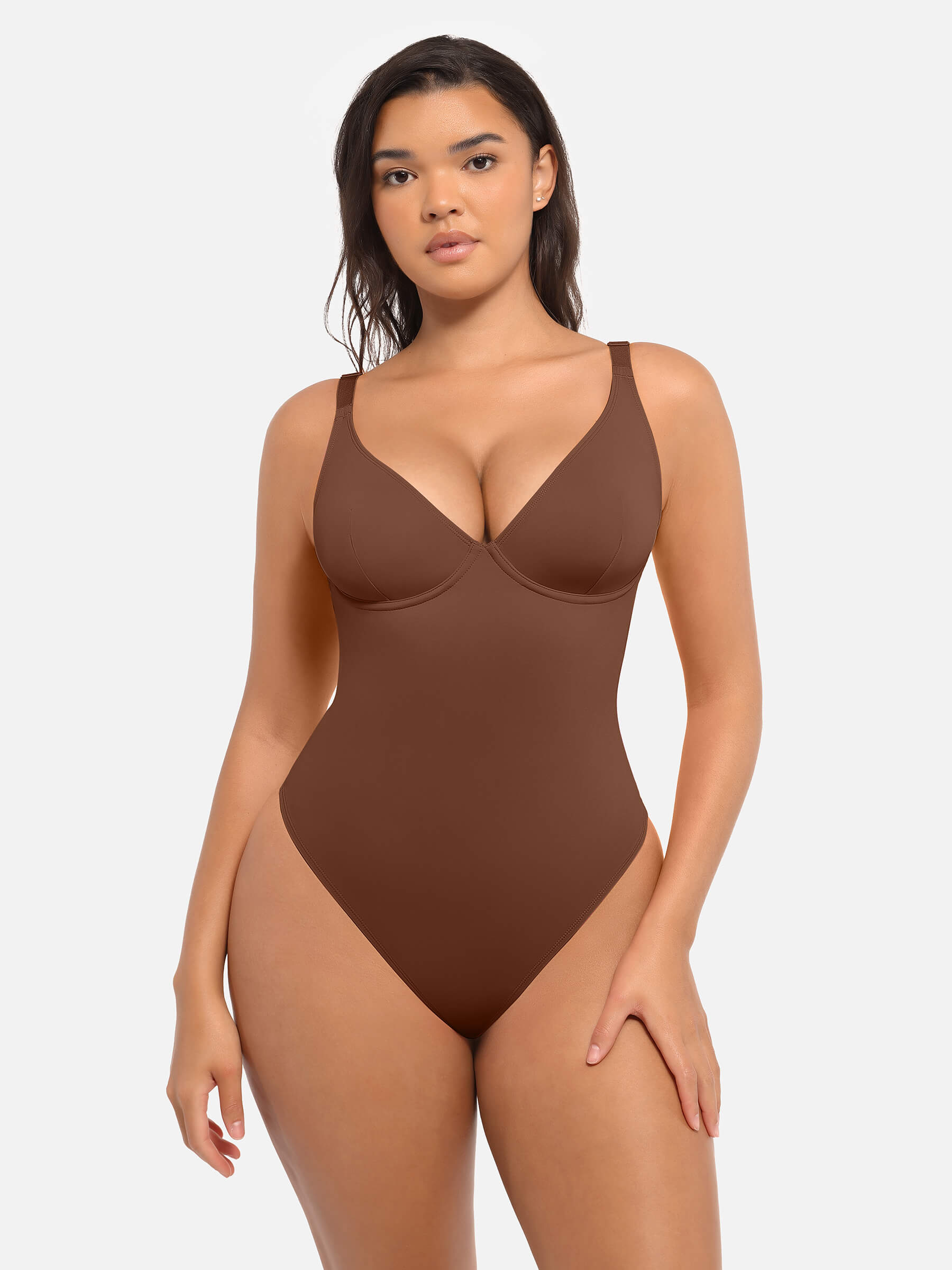 HeyCurve| V Neck Tummy Control Bodysuit
