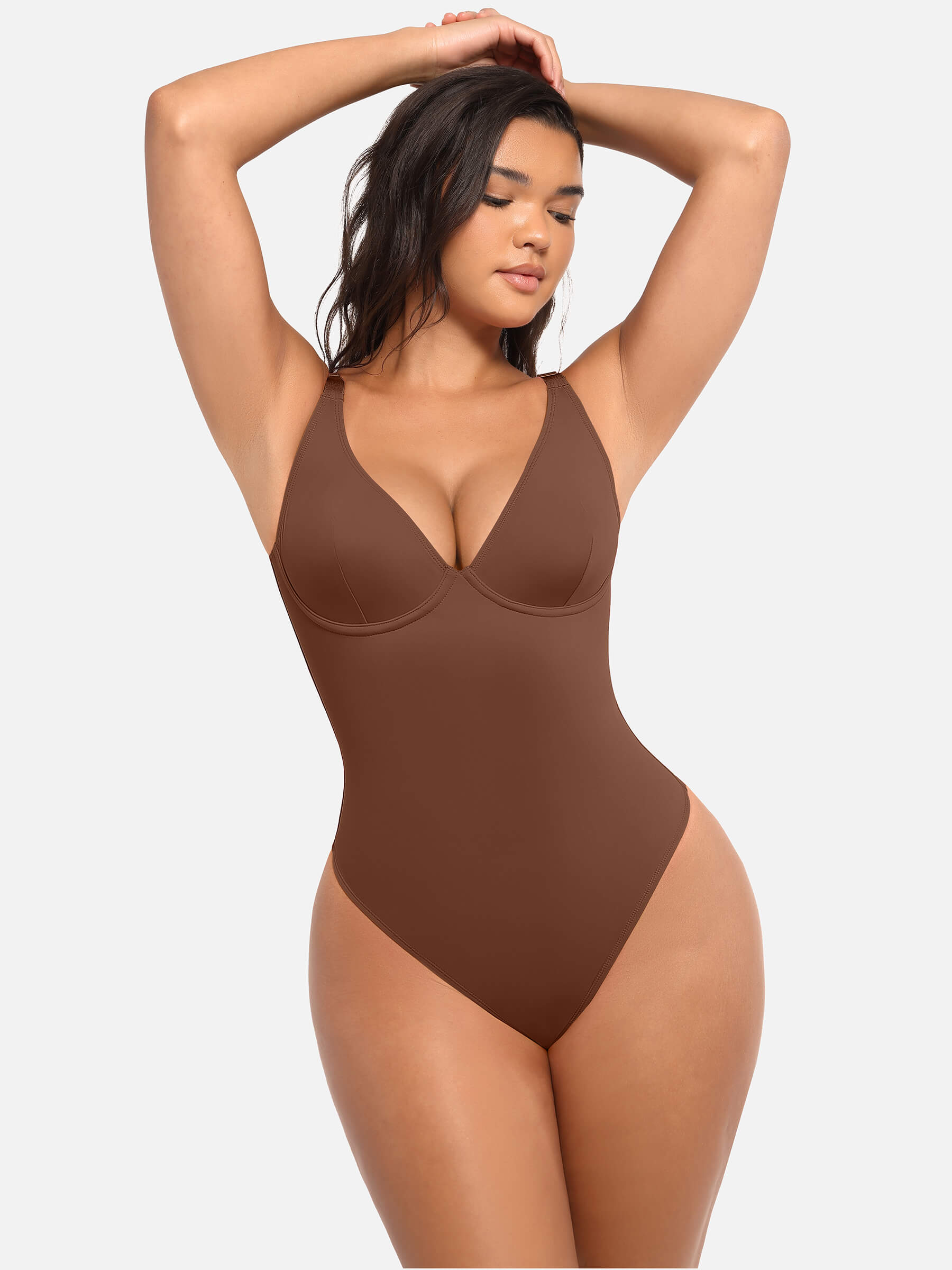 HeyCurve| V Neck Tummy Control Bodysuit