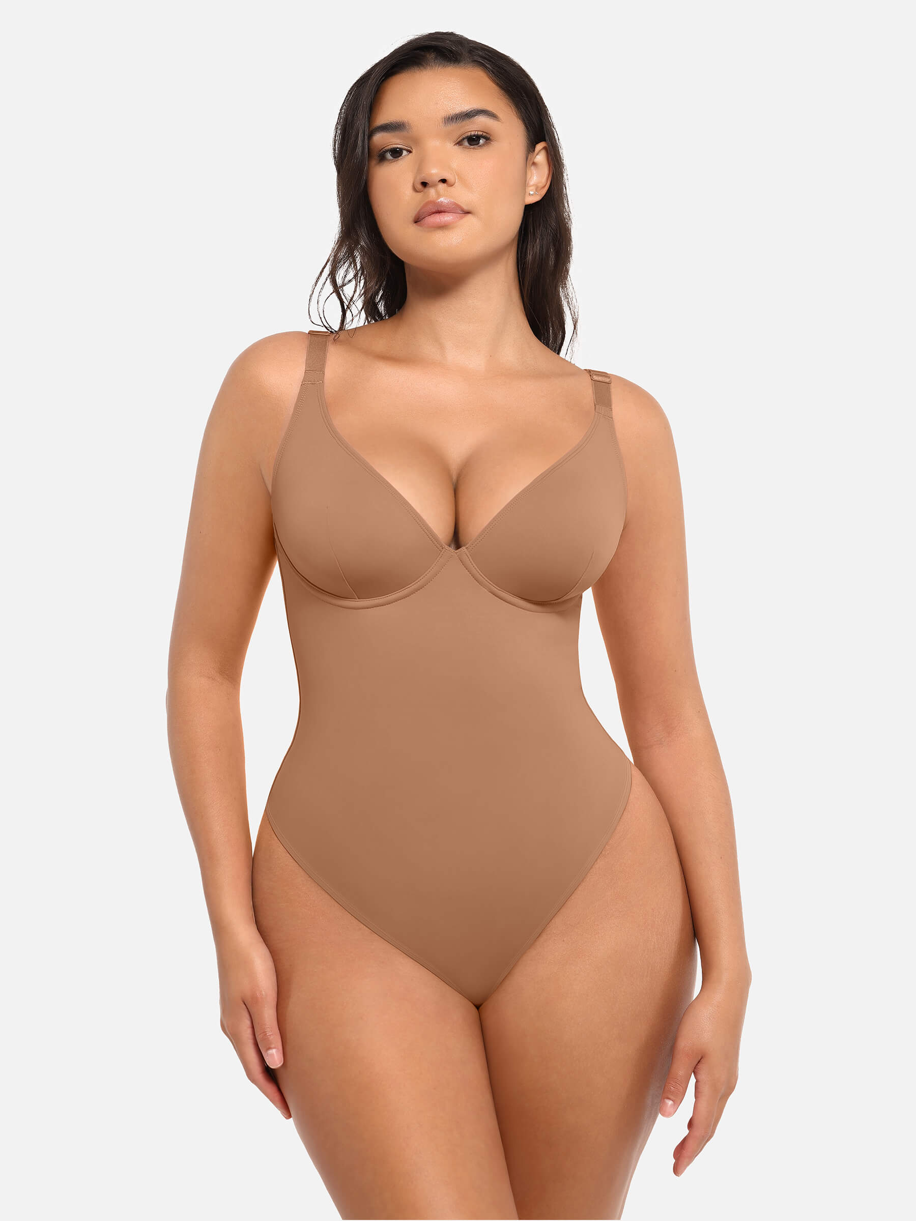 HeyCurve| V Neck Tummy Control Bodysuit