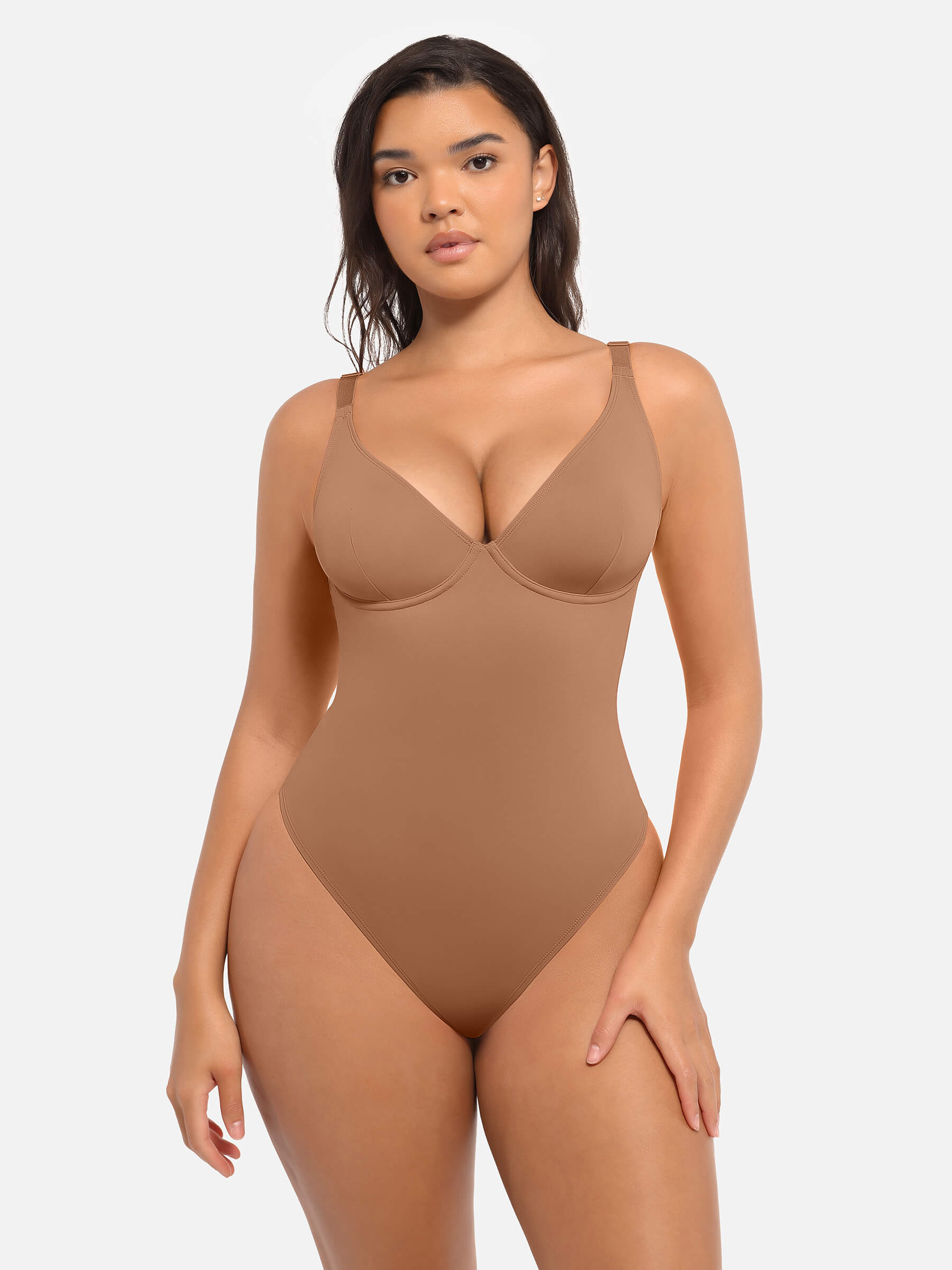 HeyCurve| V Neck Tummy Control Bodysuit