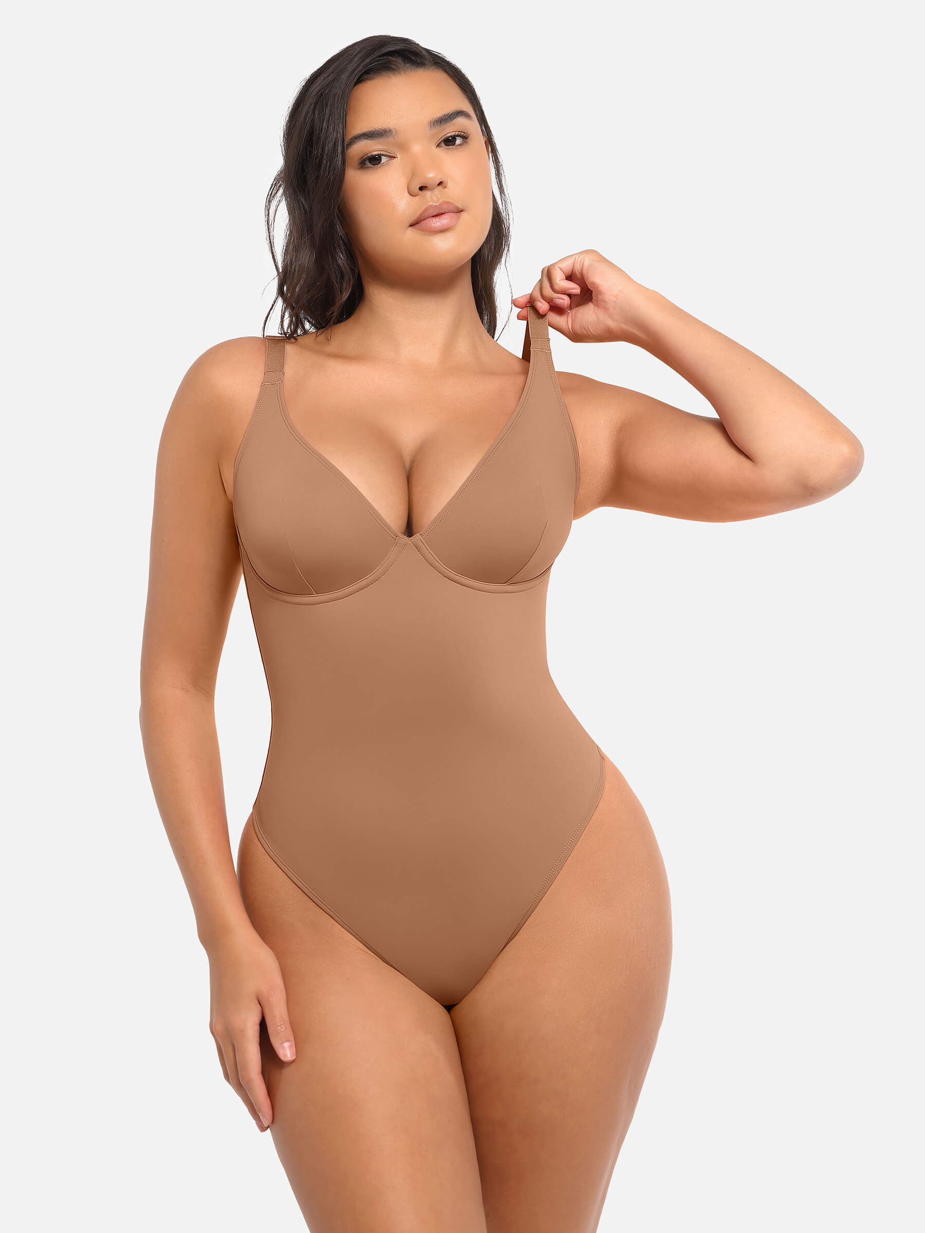 HeyCurve| V Neck Tummy Control Bodysuit