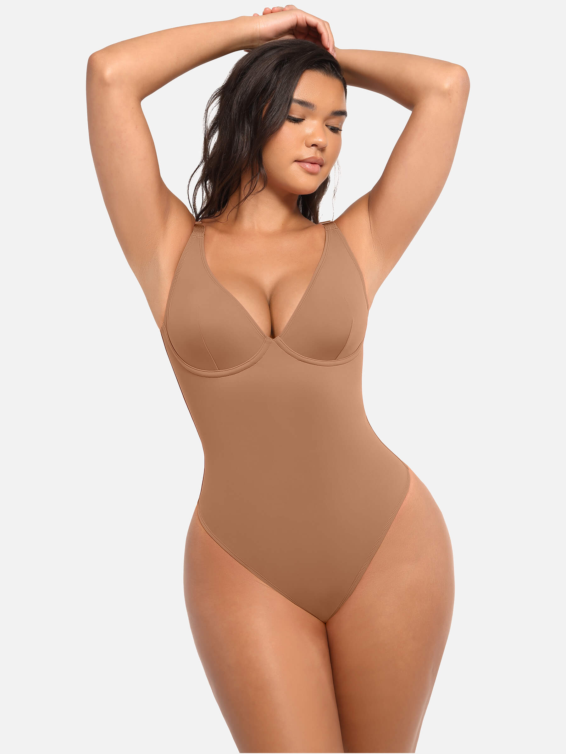 HeyCurve| V Neck Tummy Control Bodysuit
