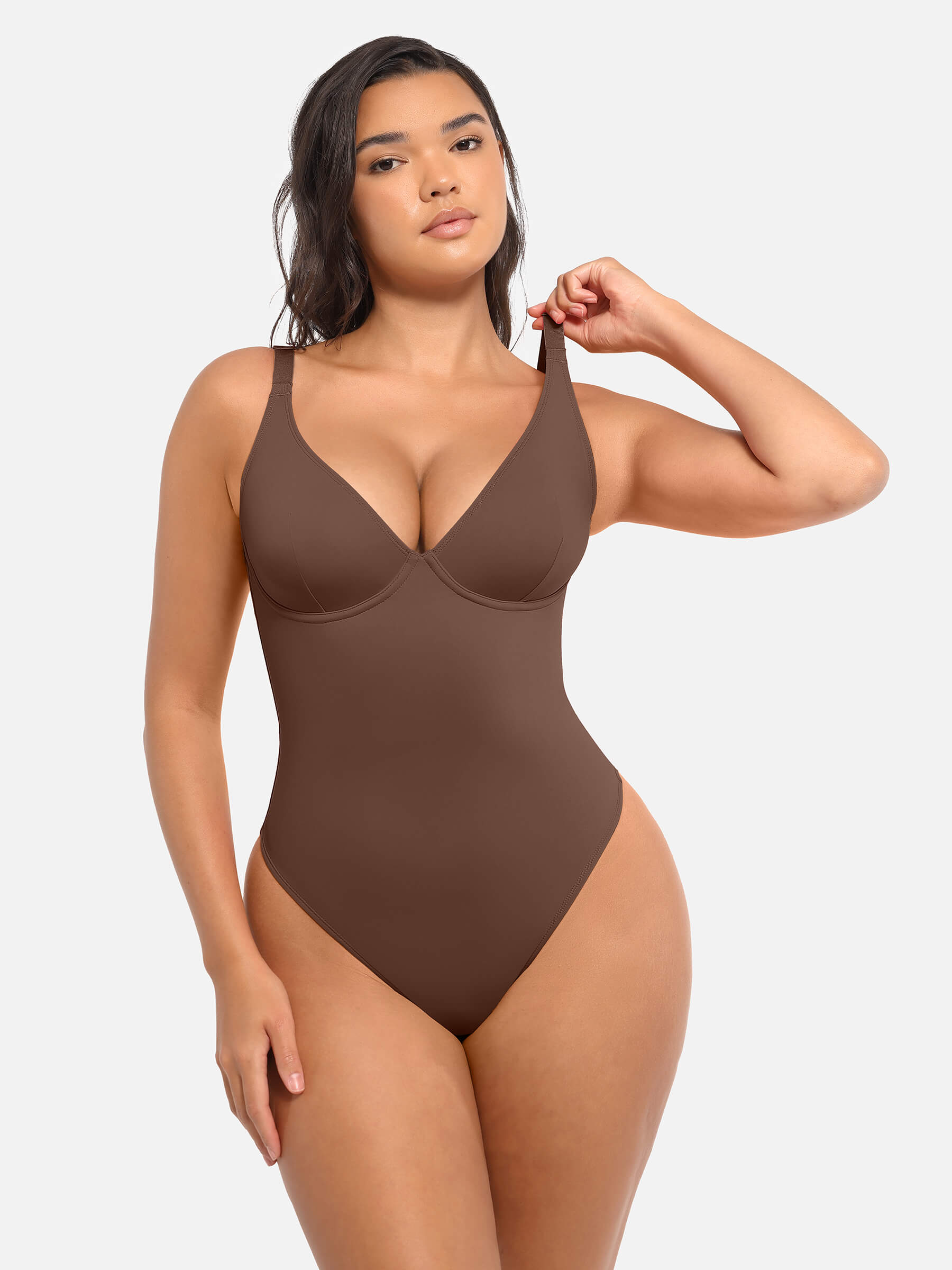 HeyCurve| V Neck Tummy Control Bodysuit