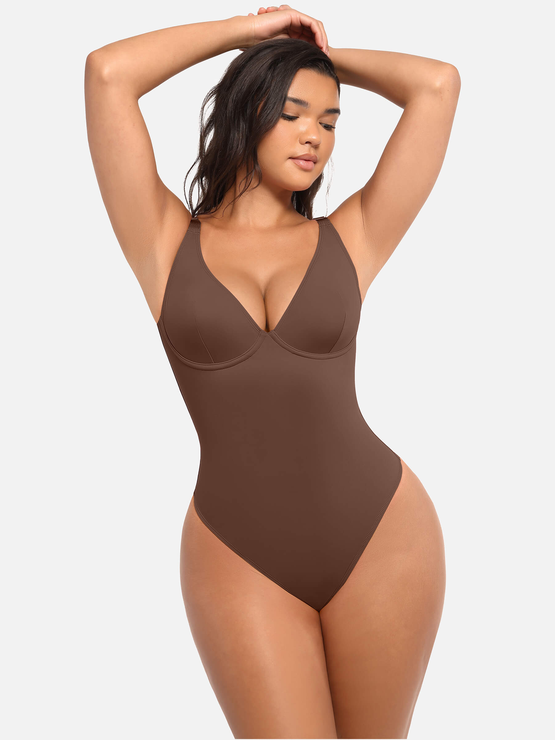 HeyCurve| V Neck Tummy Control Bodysuit
