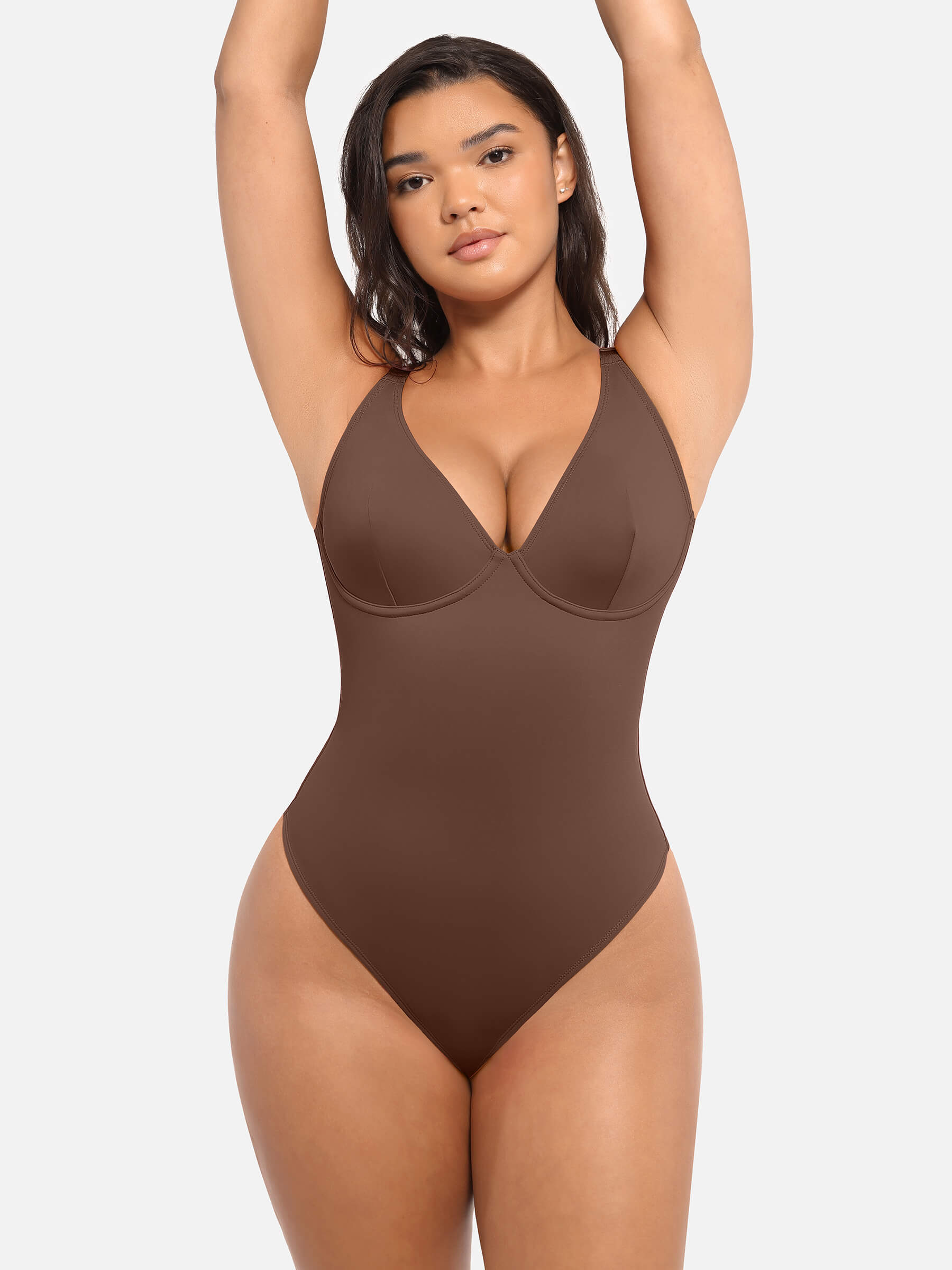 HeyCurve| V Neck Tummy Control Bodysuit