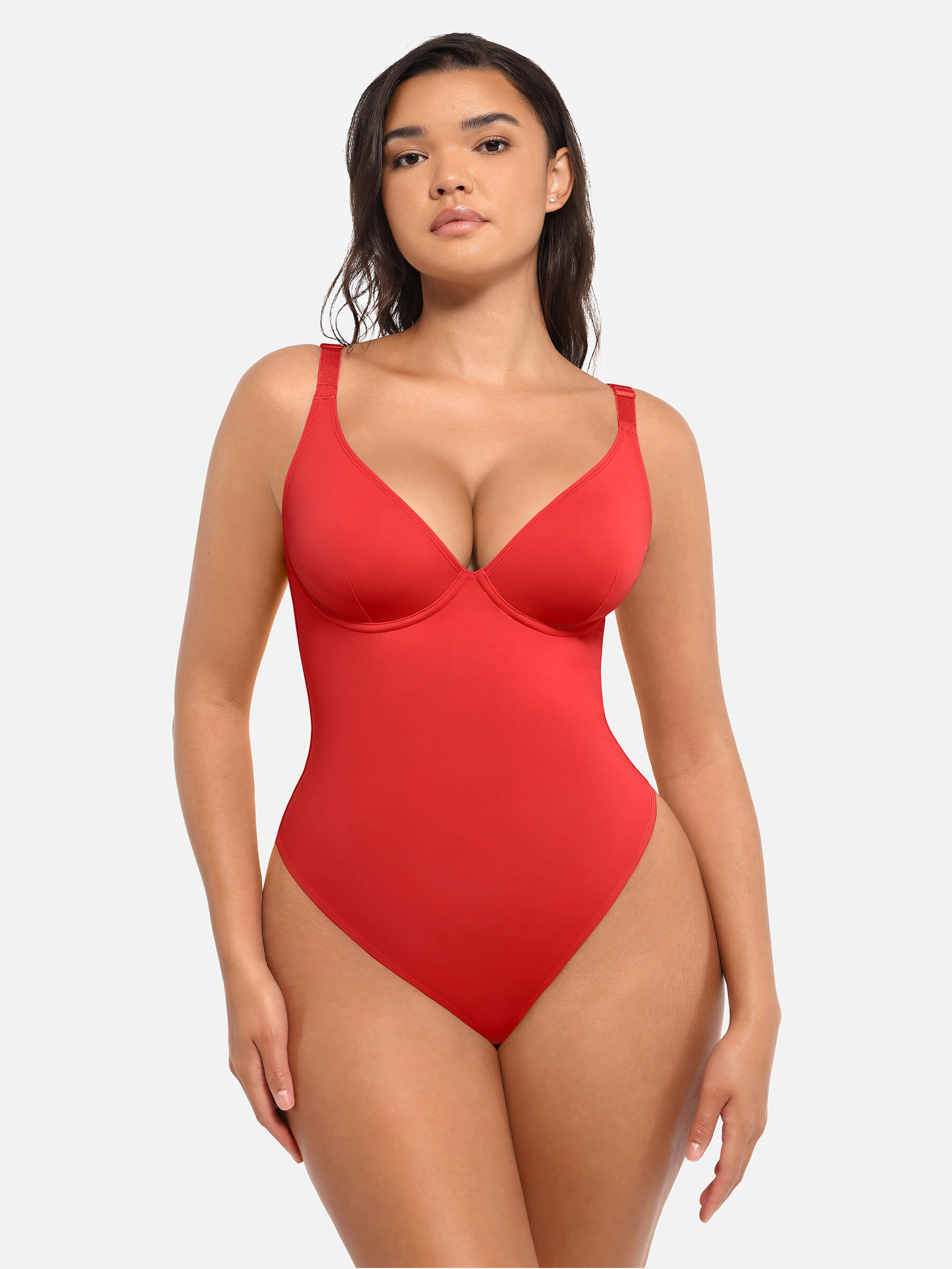 HeyCurve| V Neck Tummy Control Bodysuit