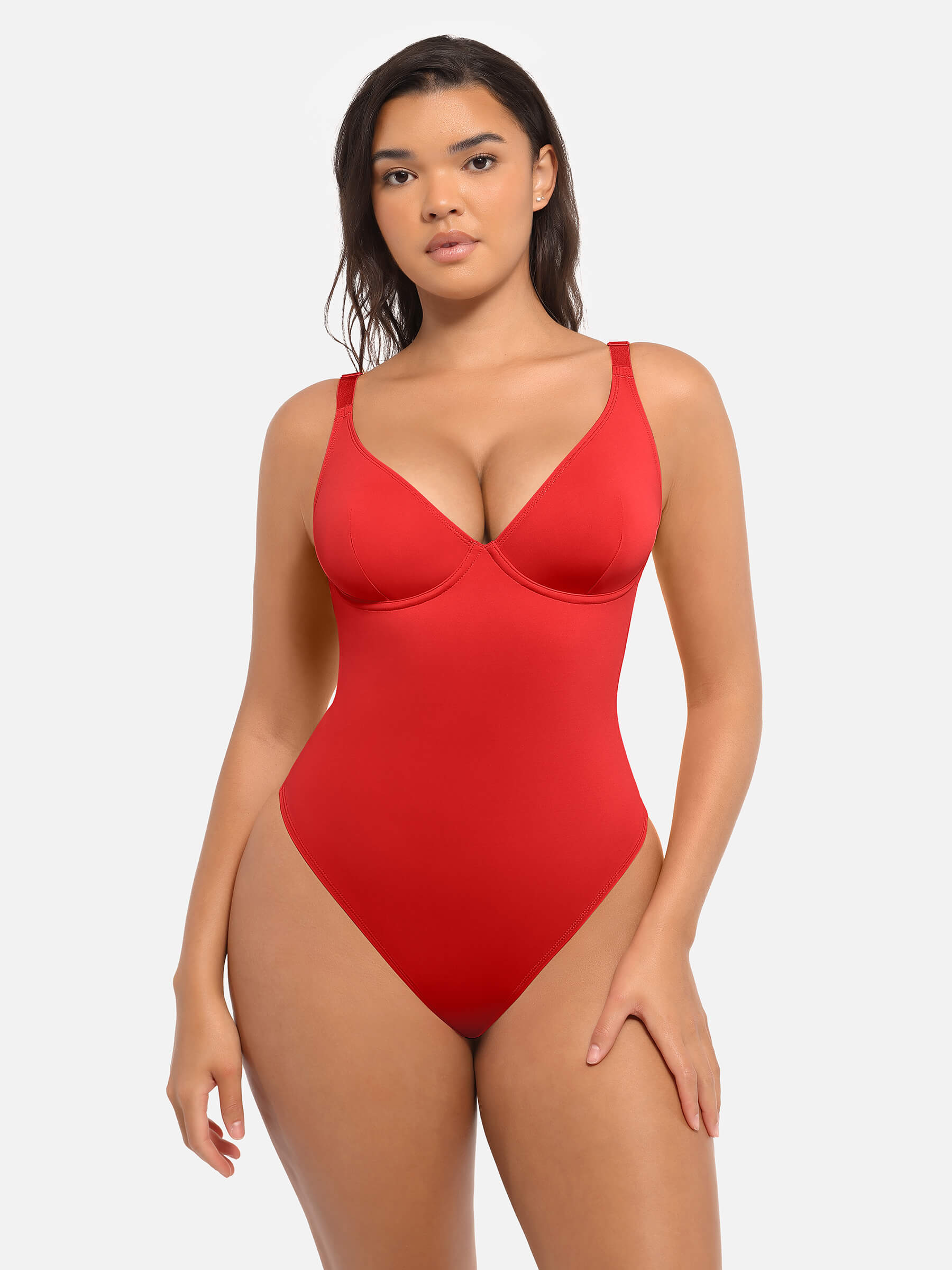 HeyCurve| V Neck Tummy Control Bodysuit