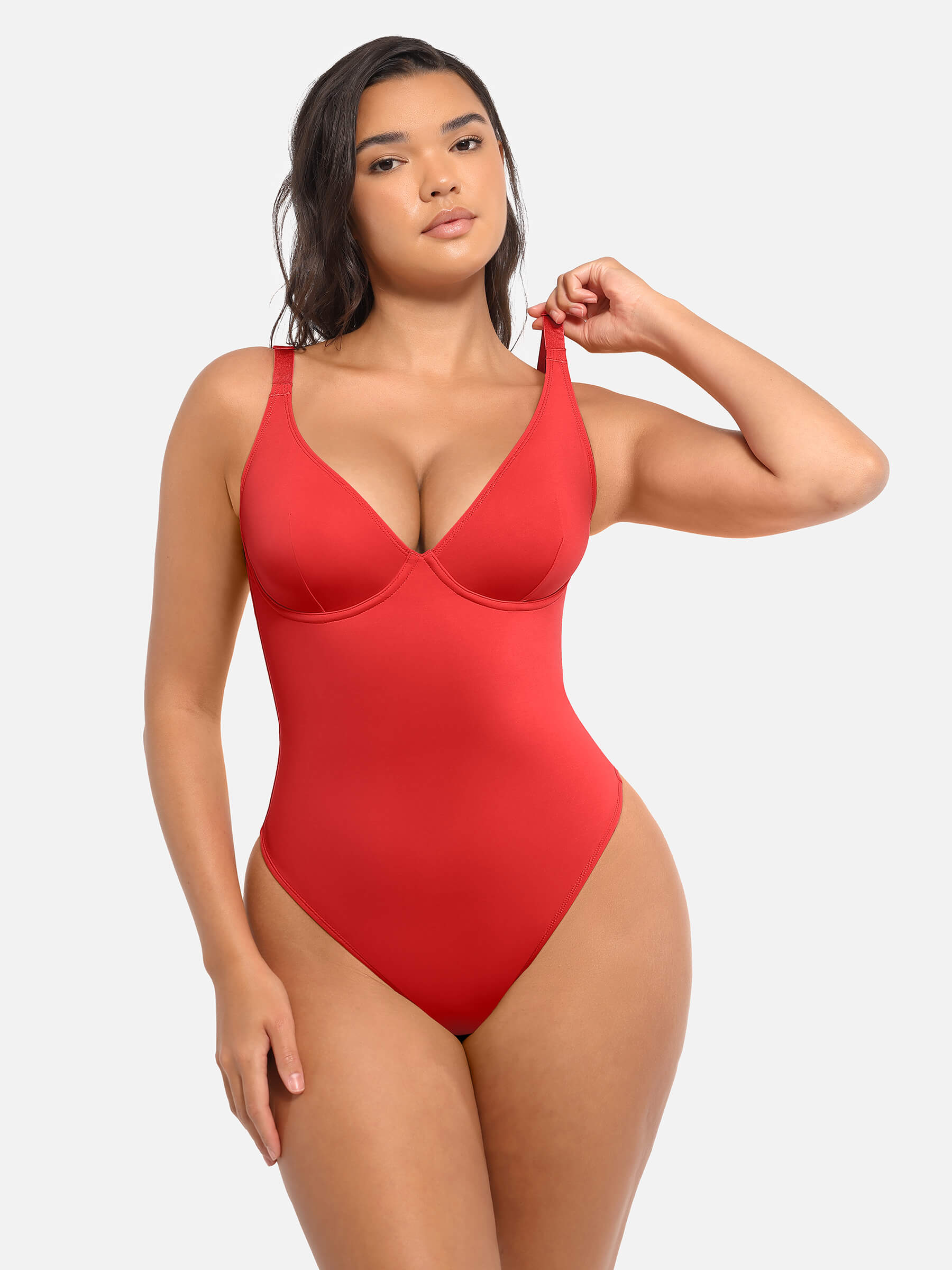 HeyCurve| V Neck Tummy Control Bodysuit