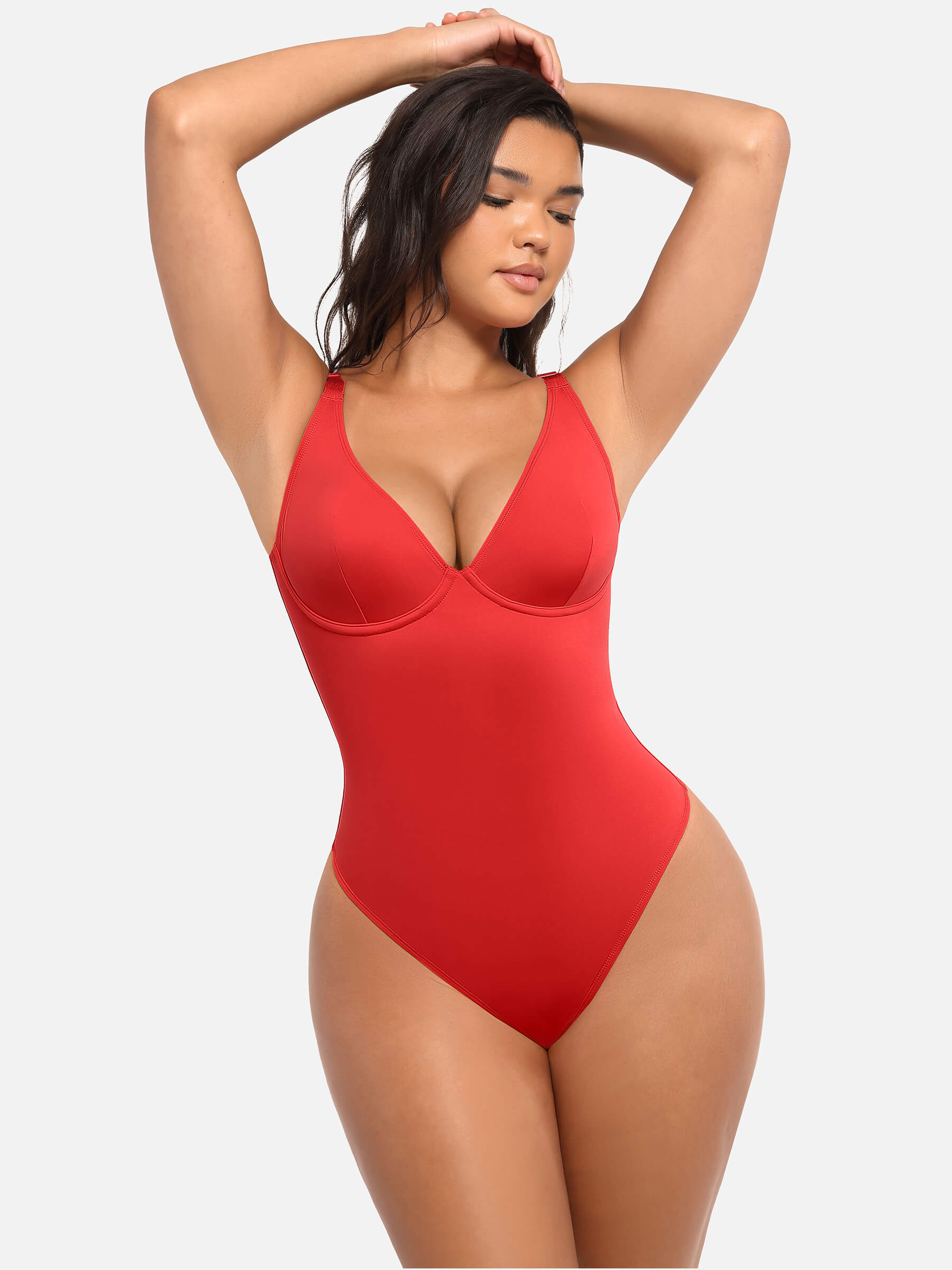 HeyCurve| V Neck Tummy Control Bodysuit