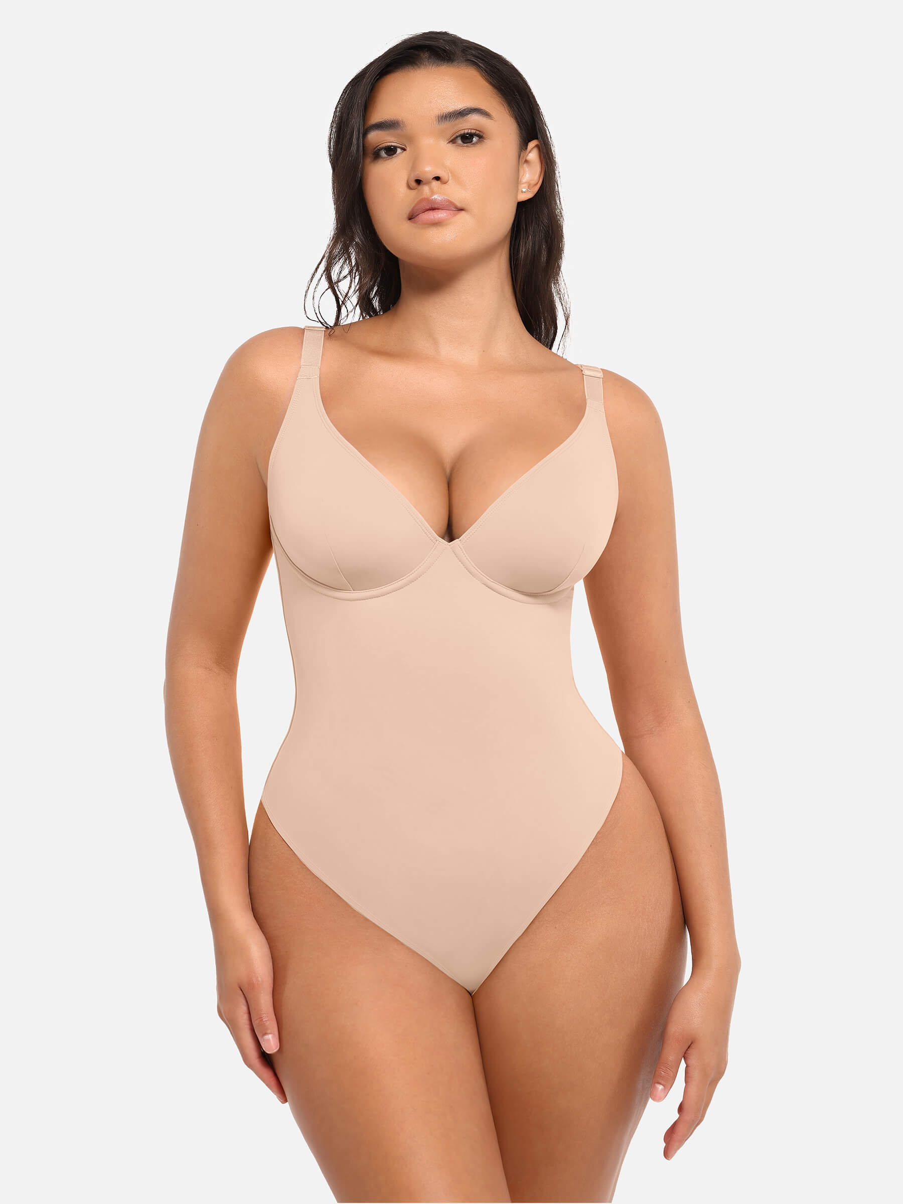 HeyCurve| V Neck Tummy Control Bodysuit