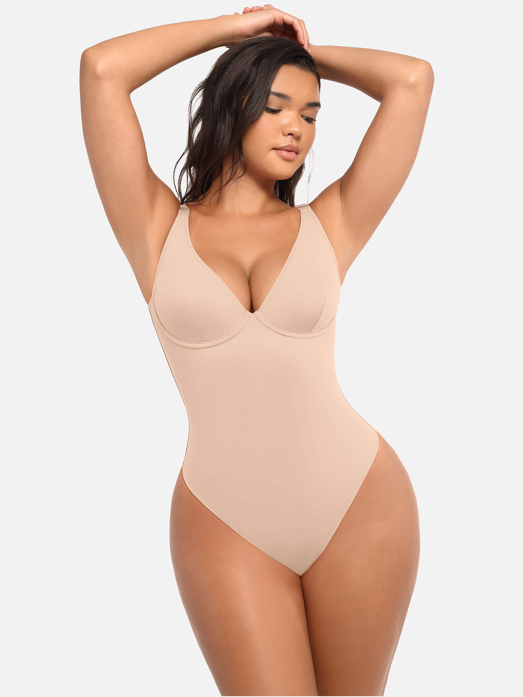 HeyCurve| V Neck Tummy Control Bodysuit