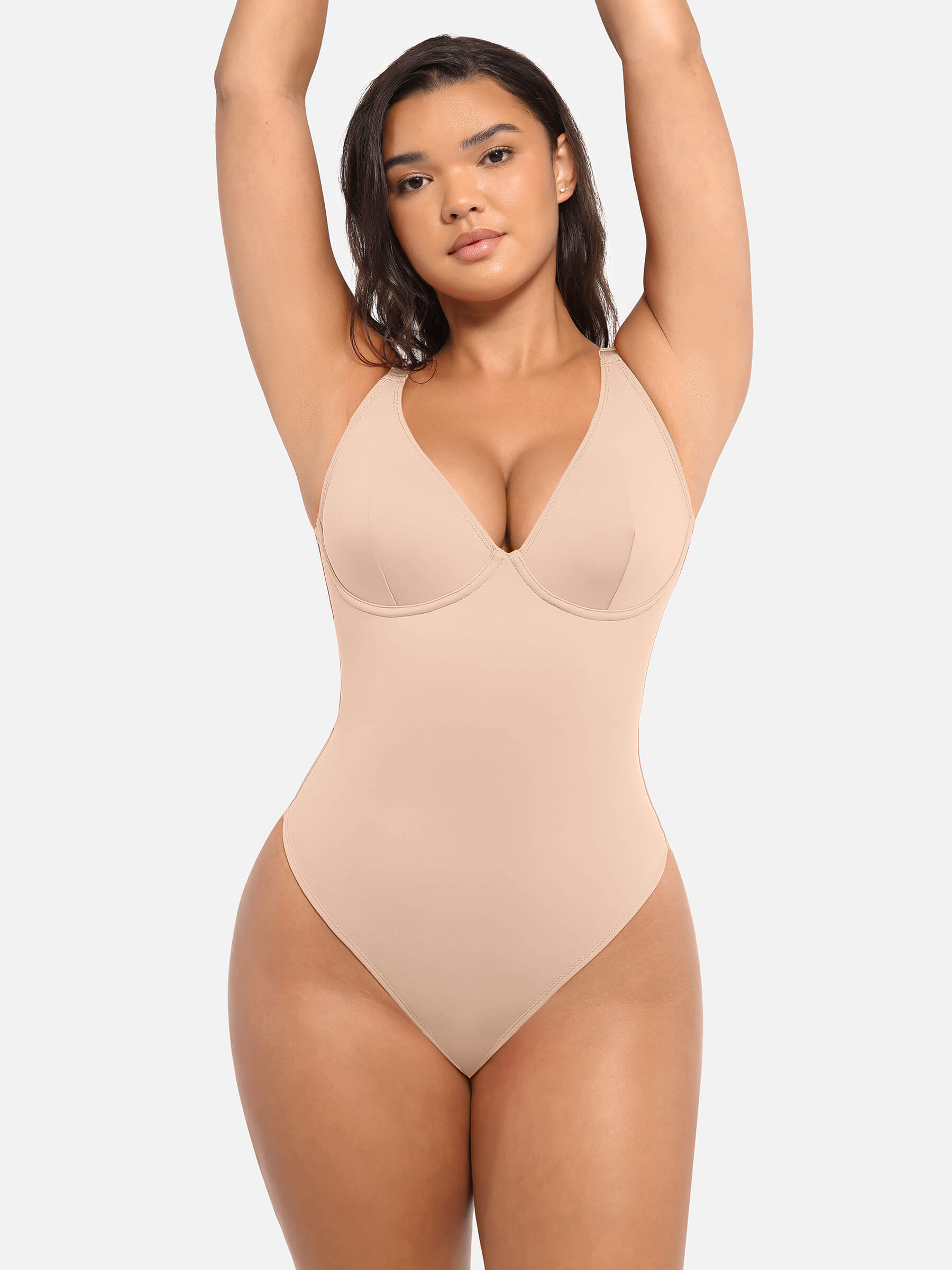 HeyCurve| V Neck Tummy Control Bodysuit