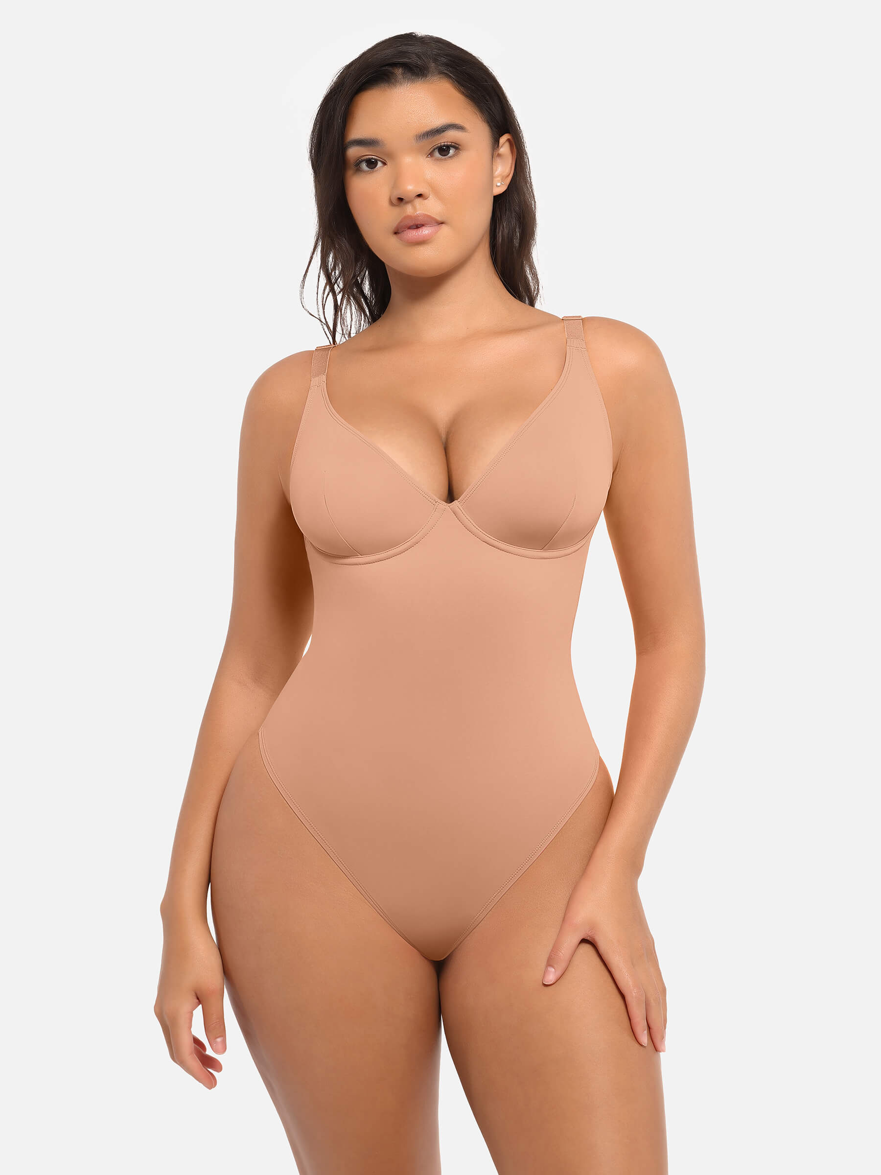 HeyCurve| V Neck Tummy Control Bodysuit