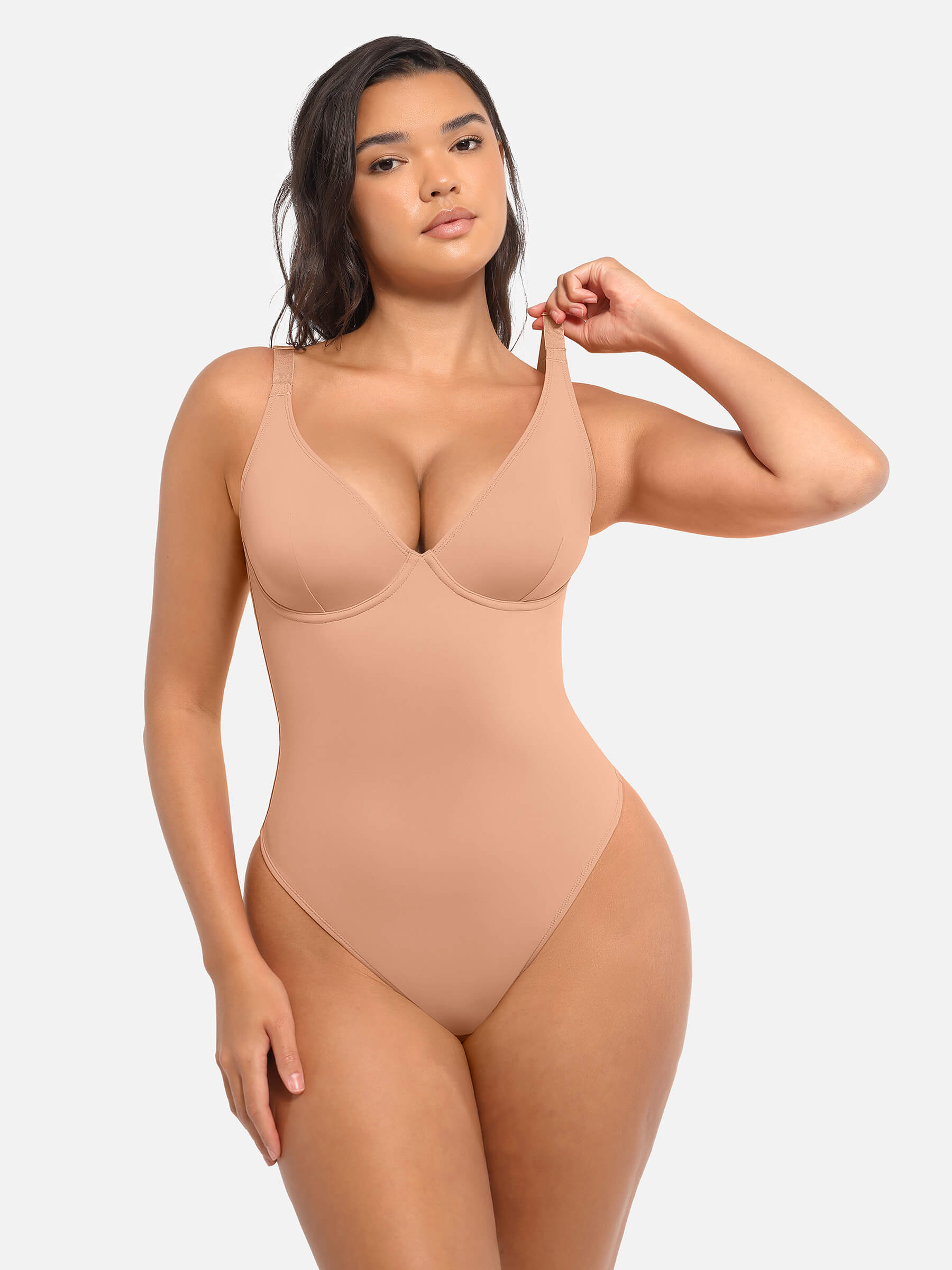 HeyCurve| V Neck Tummy Control Bodysuit