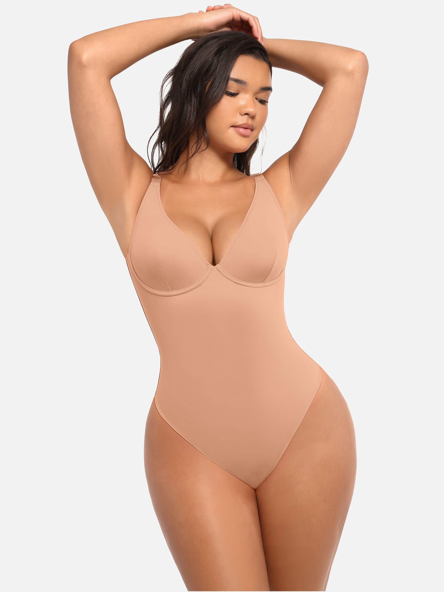 HeyCurve| V Neck Tummy Control Bodysuit