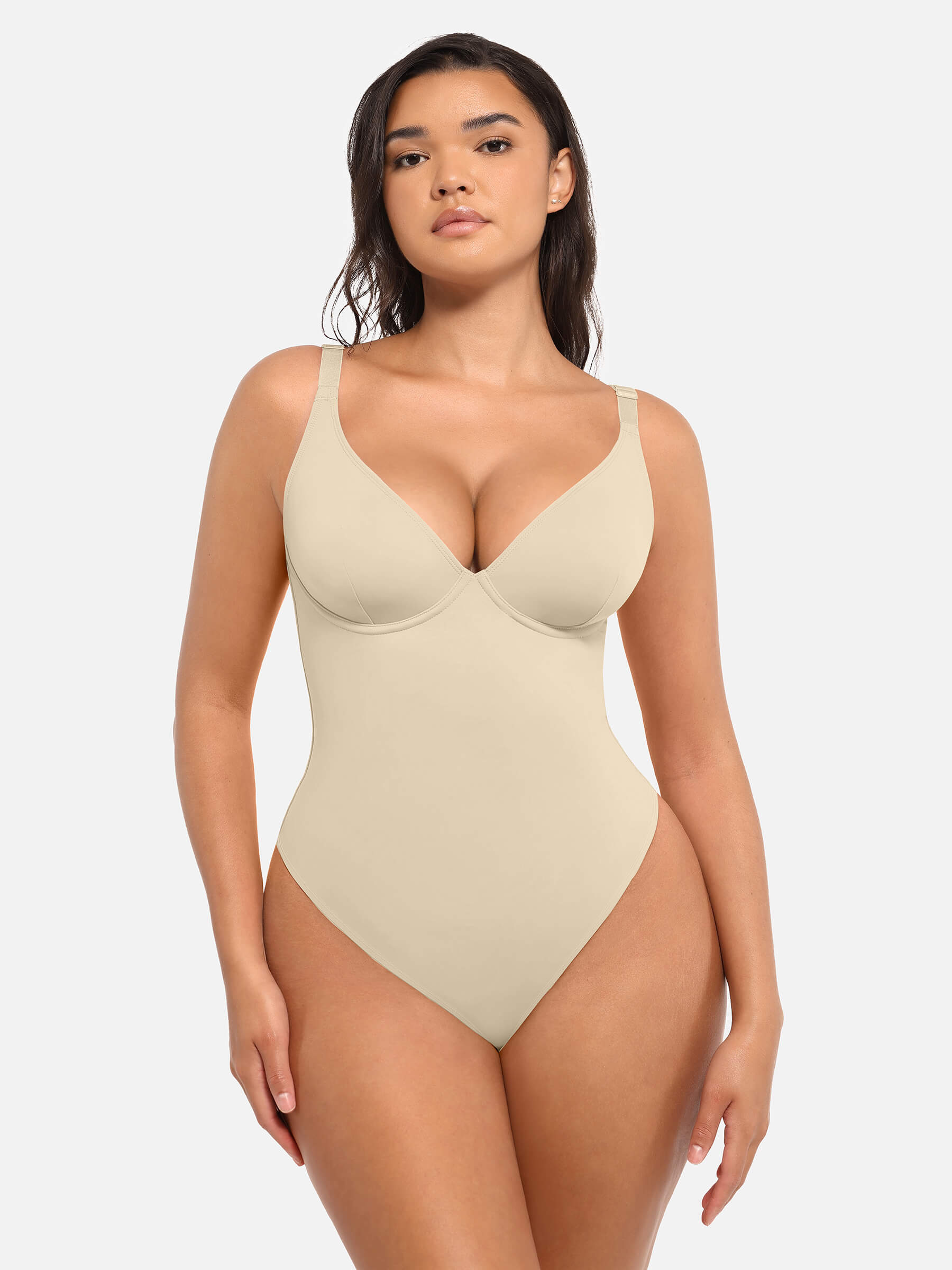 HeyCurve| V Neck Tummy Control Bodysuit