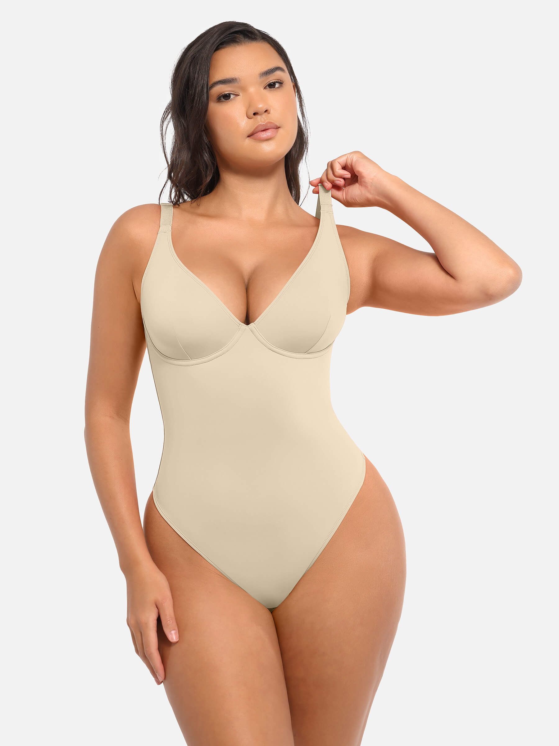 HeyCurve| V Neck Tummy Control Bodysuit