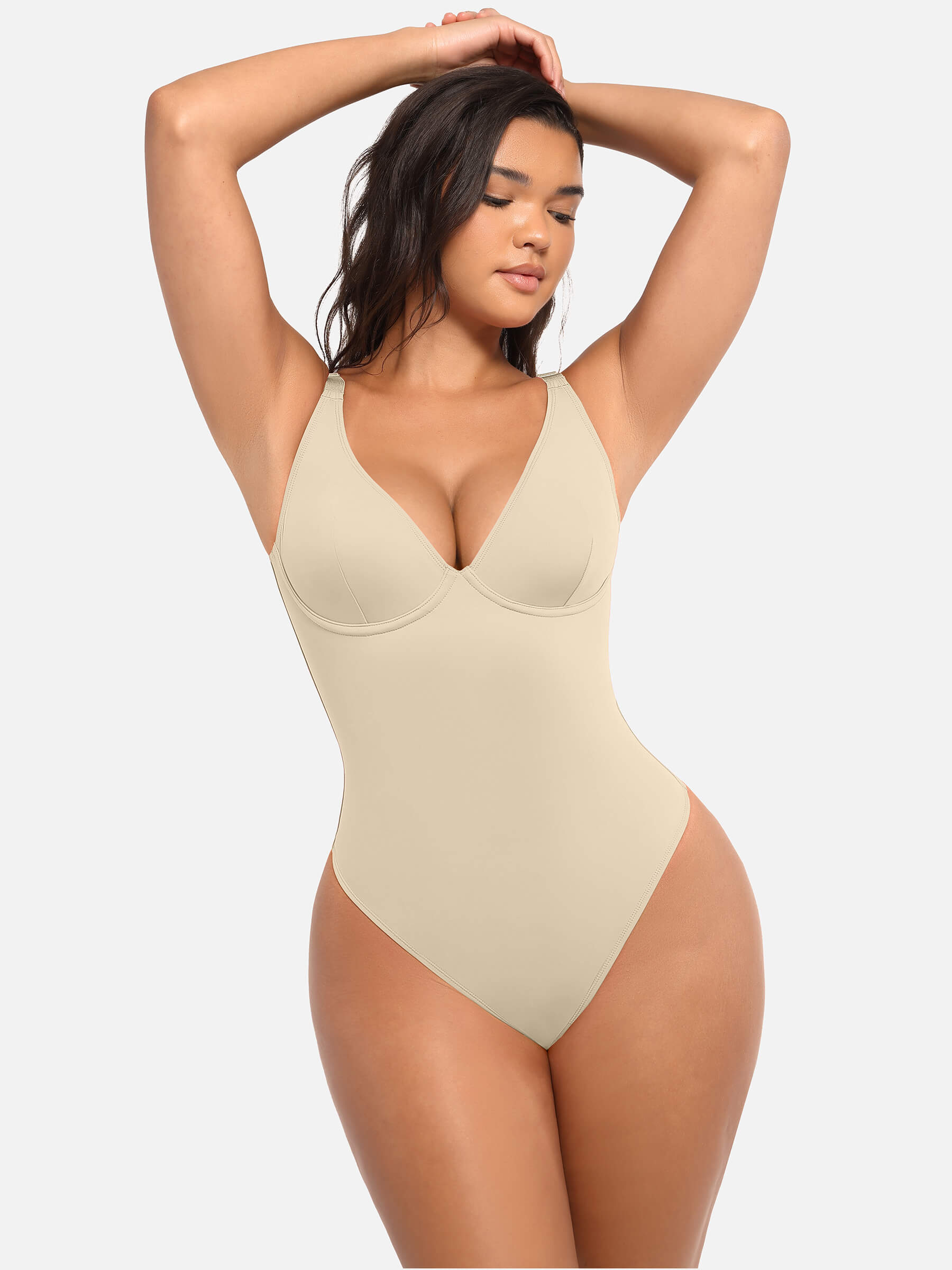 HeyCurve| V Neck Tummy Control Bodysuit