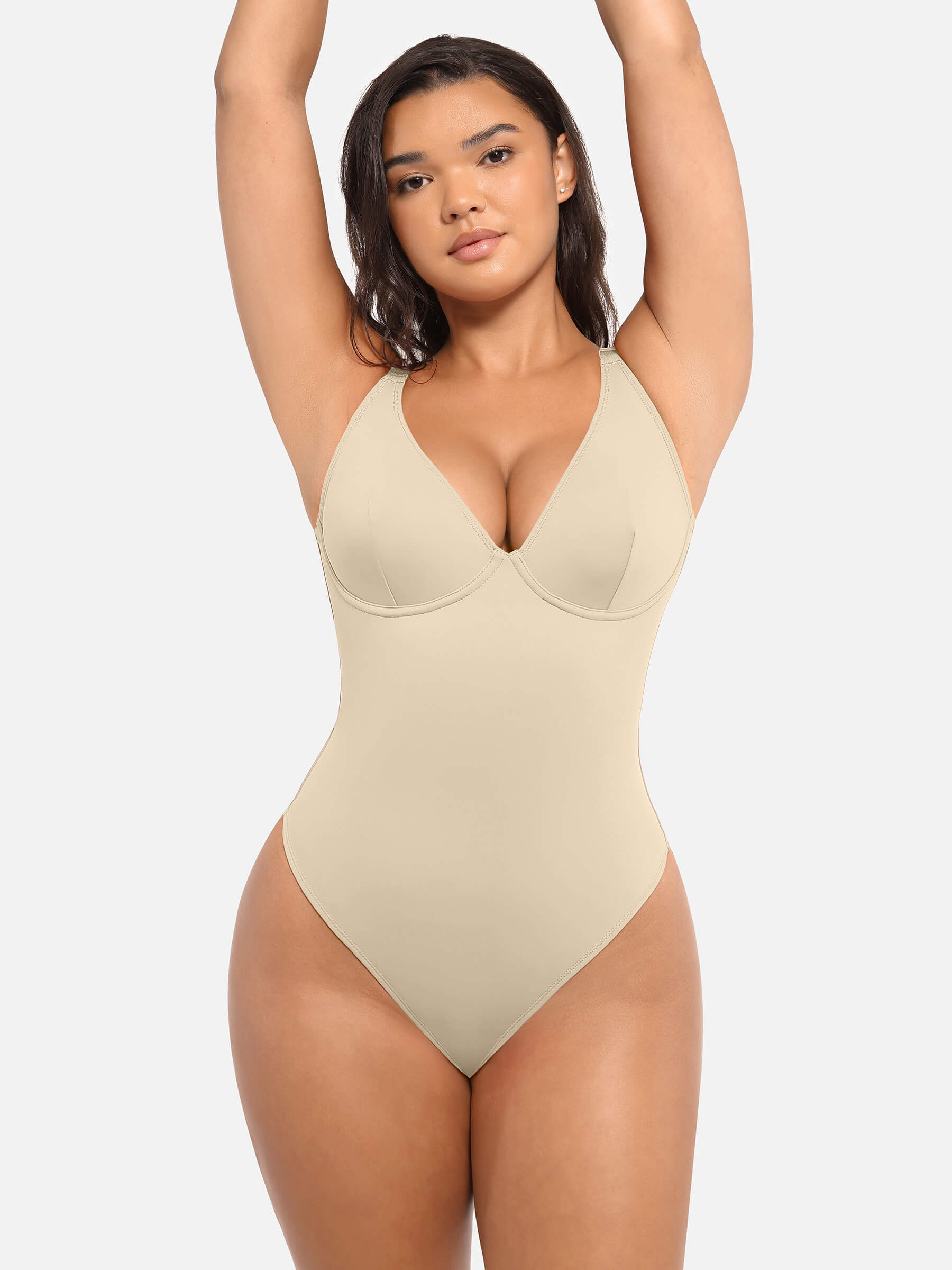 HeyCurve| V Neck Tummy Control Bodysuit