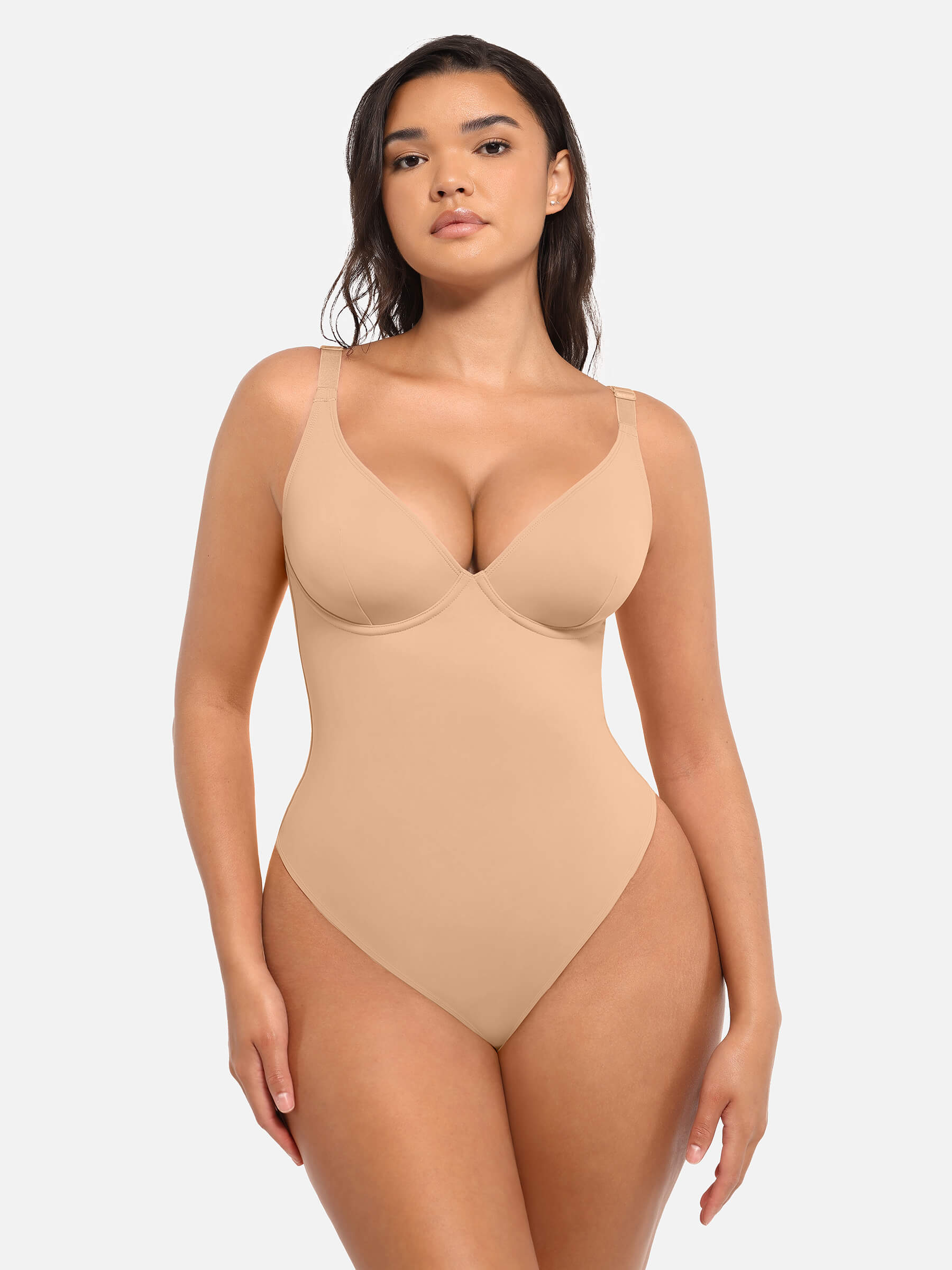 HeyCurve| V Neck Tummy Control Bodysuit