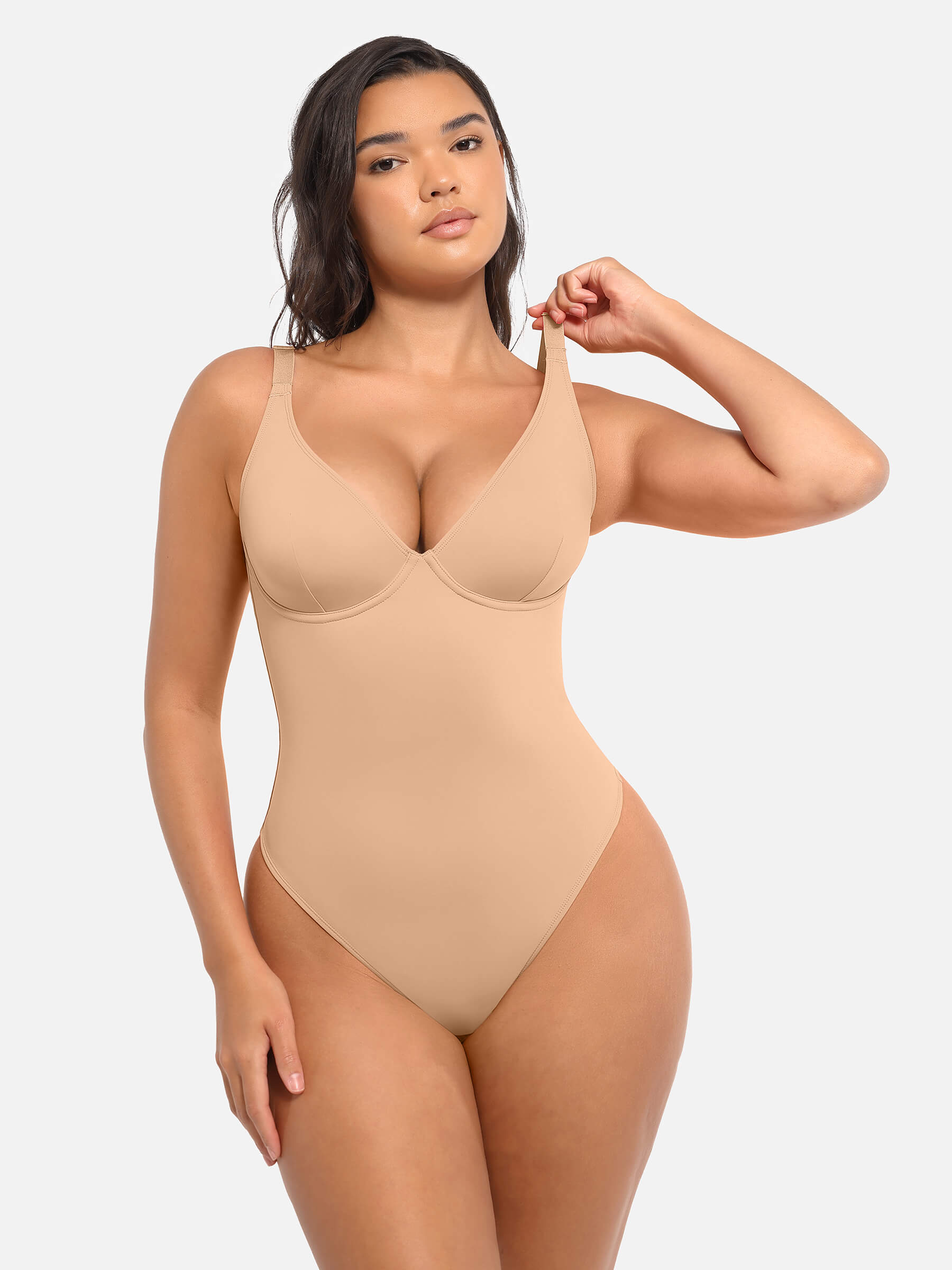 HeyCurve| V Neck Tummy Control Bodysuit