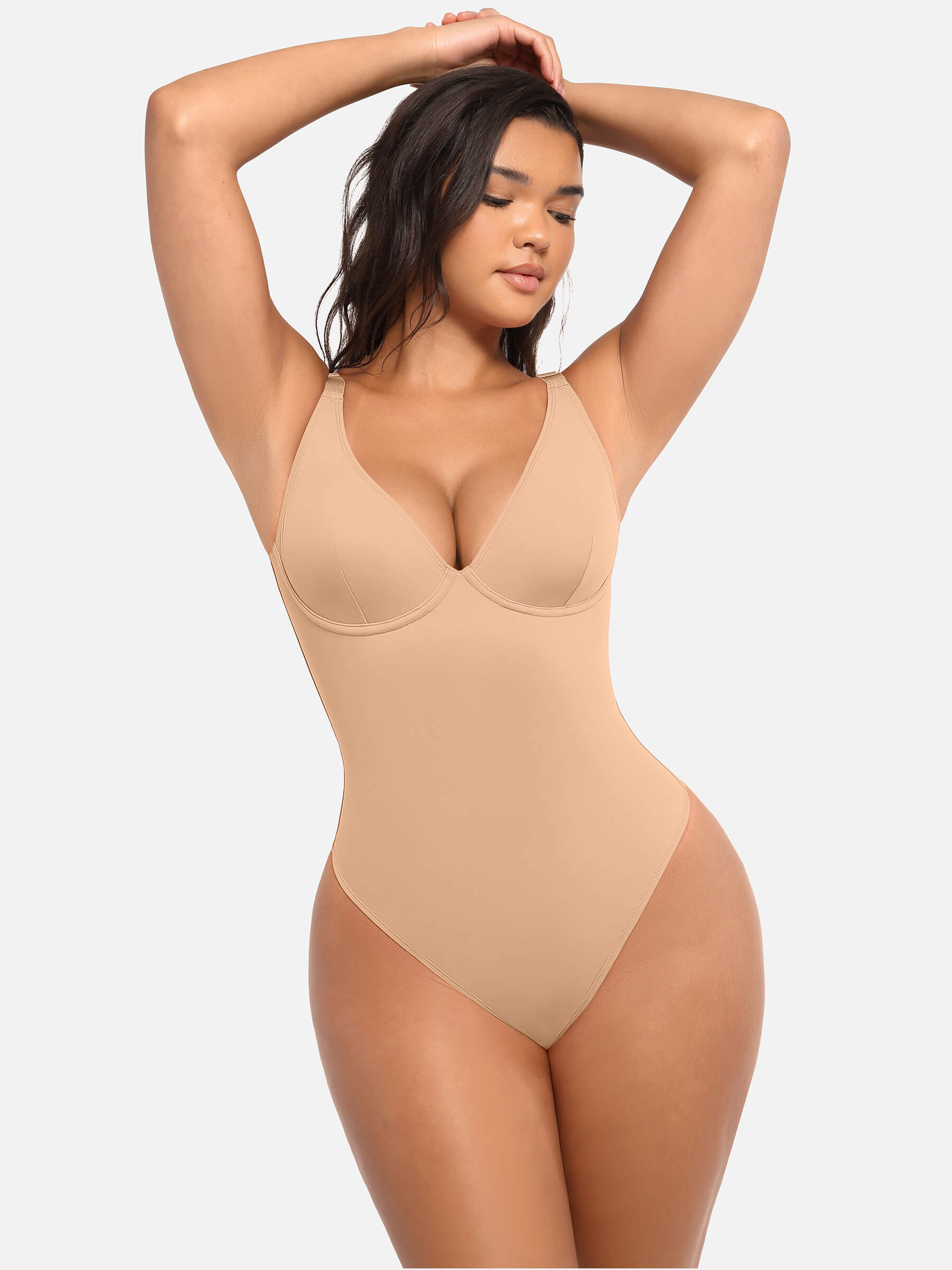 HeyCurve| V Neck Tummy Control Bodysuit