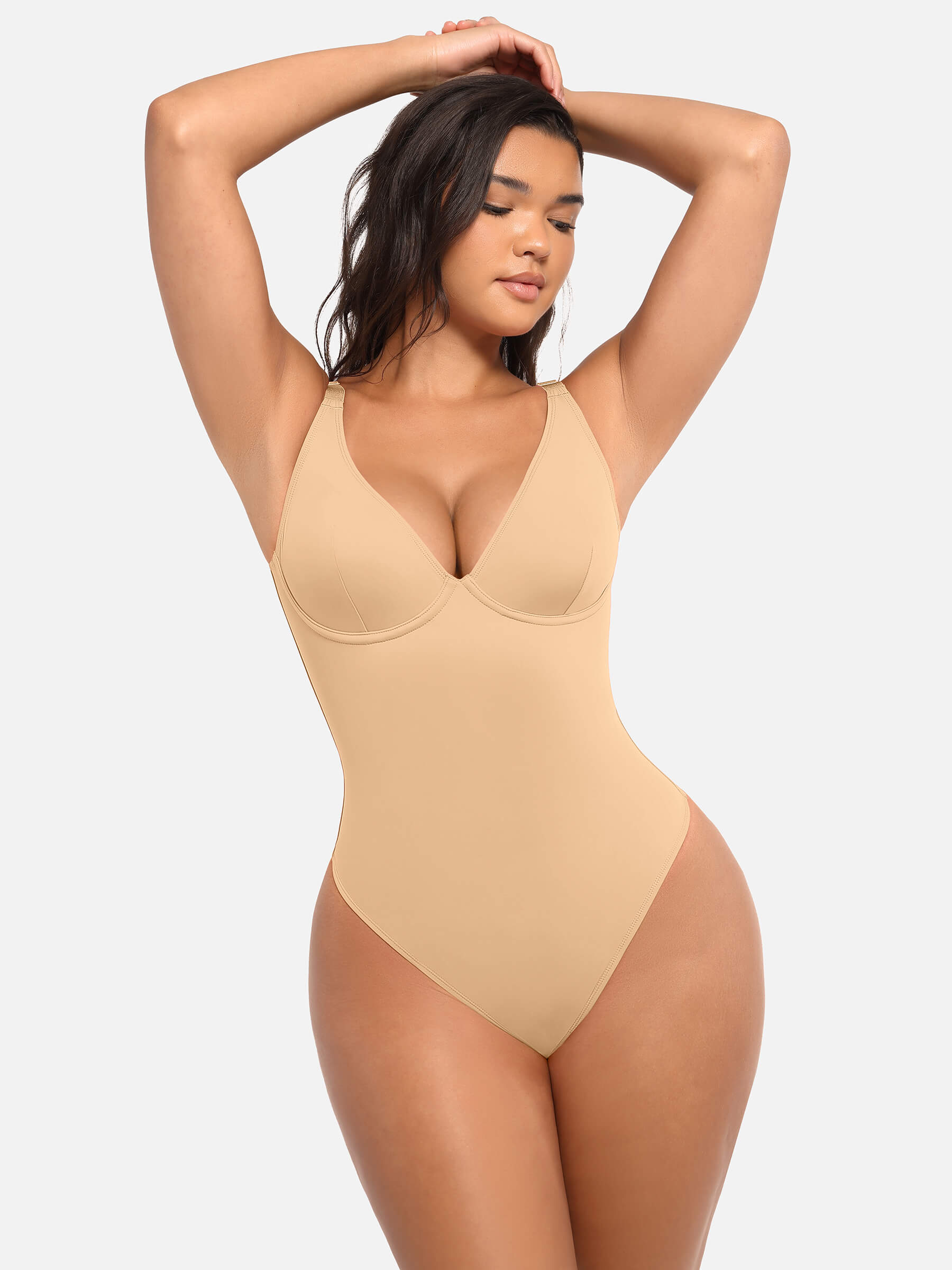 HeyCurve| V Neck Tummy Control Bodysuit