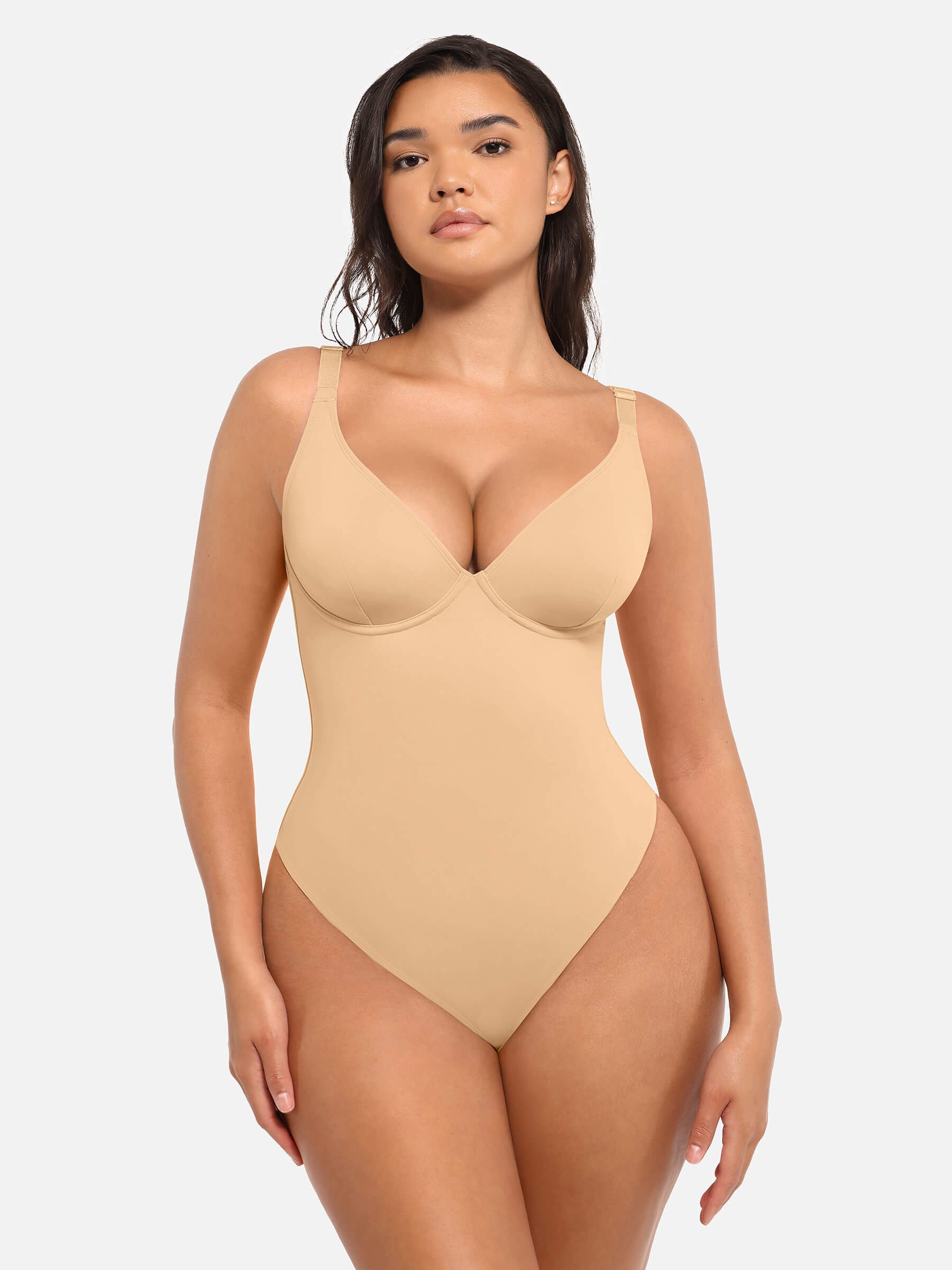 HeyCurve| V Neck Tummy Control Bodysuit