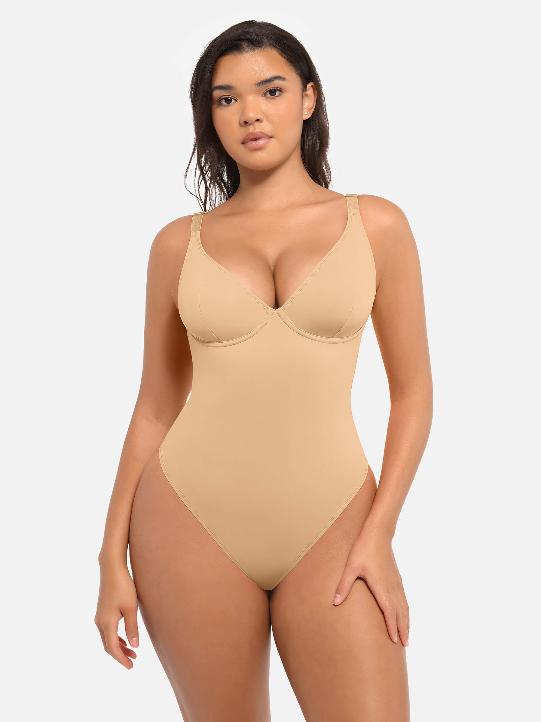 HeyCurve| V Neck Tummy Control Bodysuit