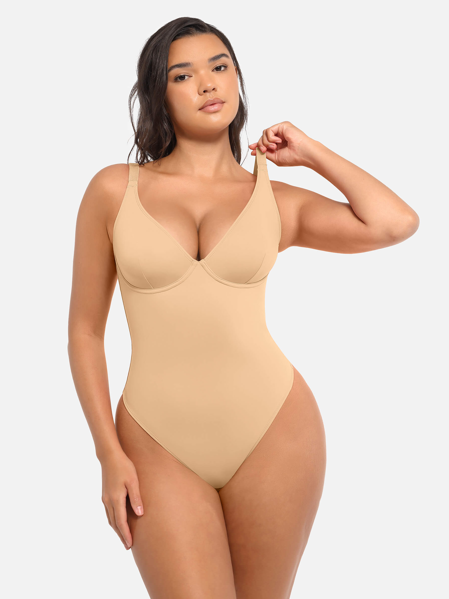 HeyCurve| V Neck Tummy Control Bodysuit