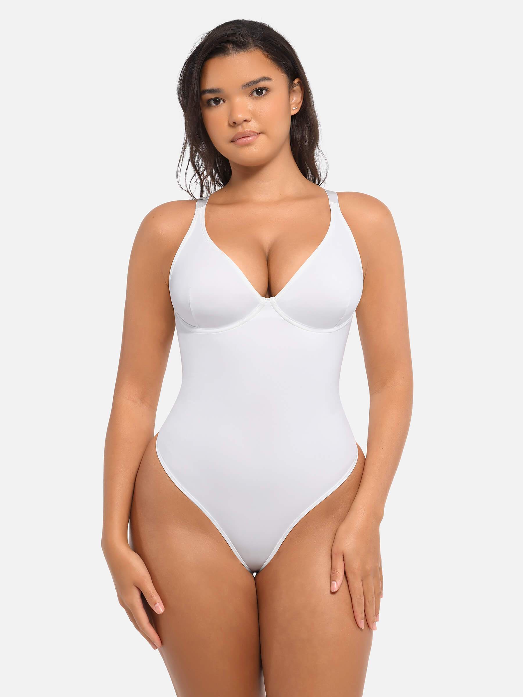 HeyCurve| V Neck Tummy Control Bodysuit